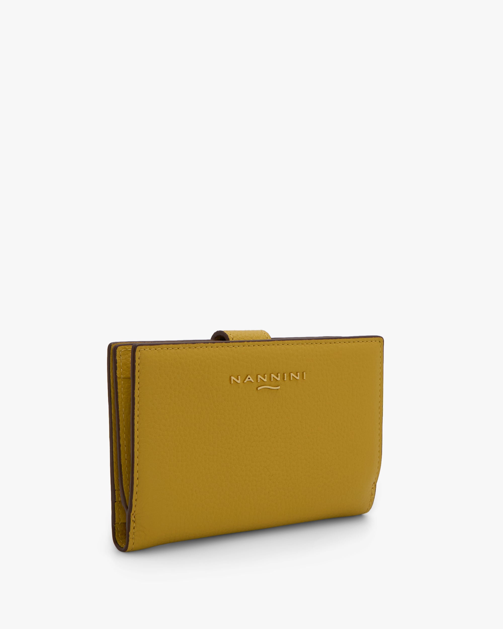 NANNINI Borsa a Mano Pelle Giallo con Tracolla Removibile