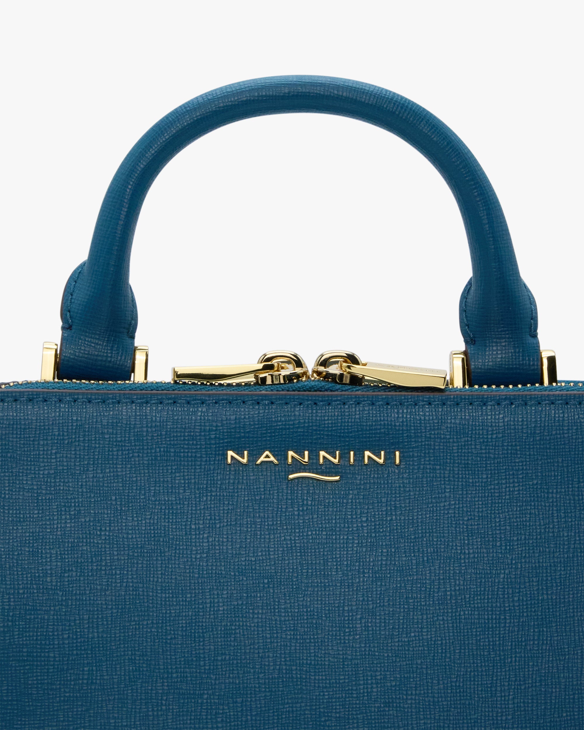 NANNINI borsa spalla donna pelle martellata marrone chiara