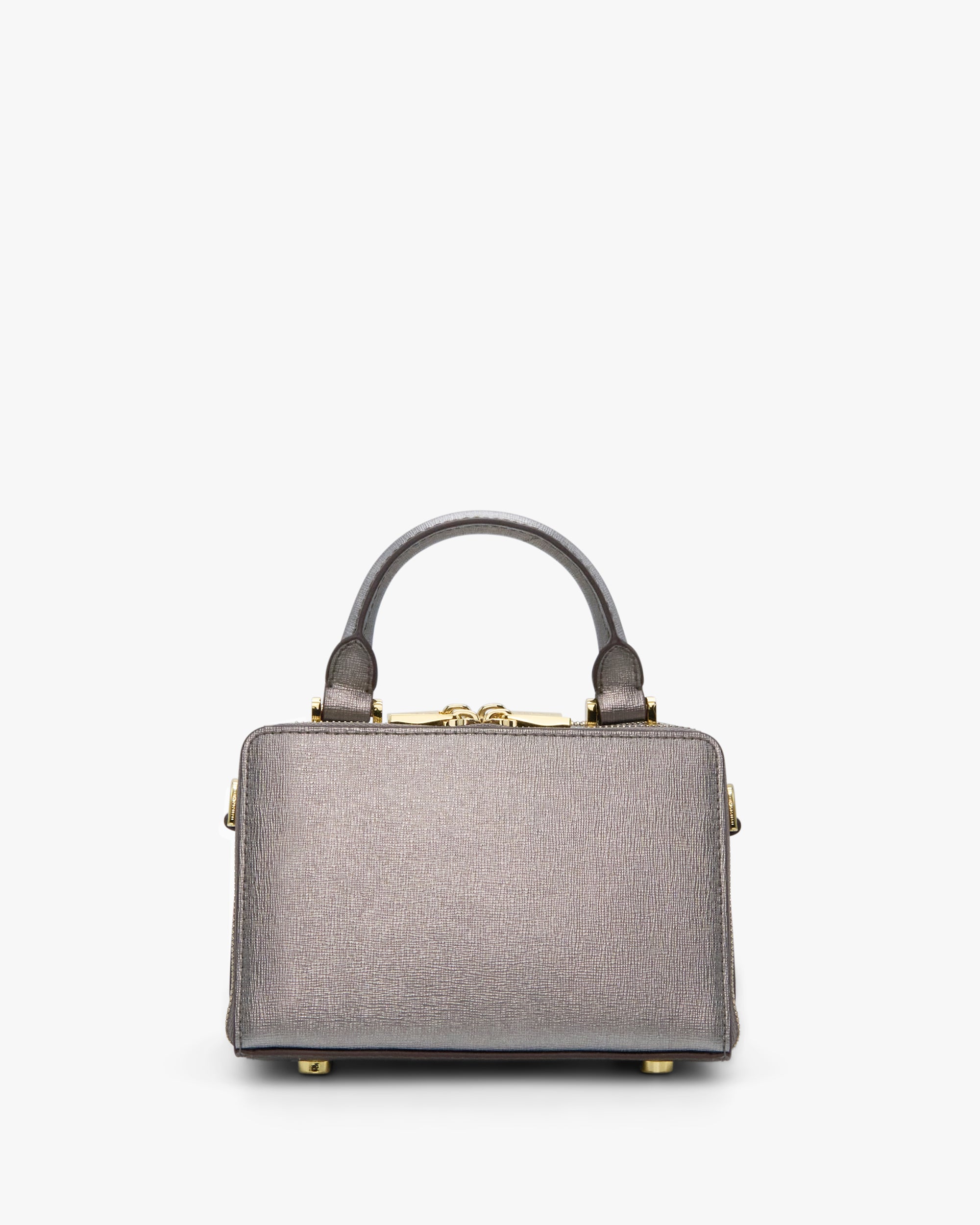 NANNINI tracolla camoscio nero borchie metallo catena oro