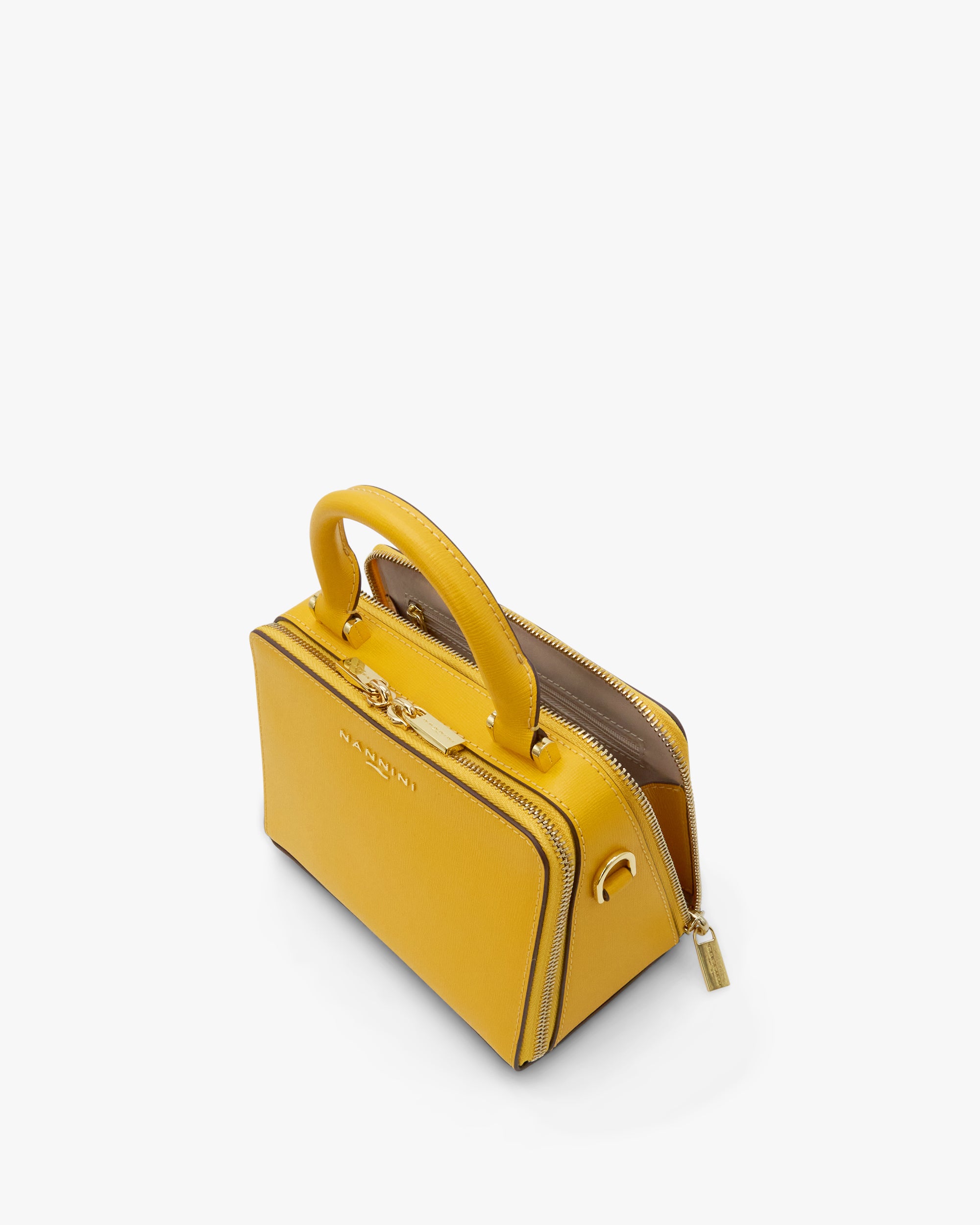 NANNINI borsa spalla donna pelle cocco marrone scuro