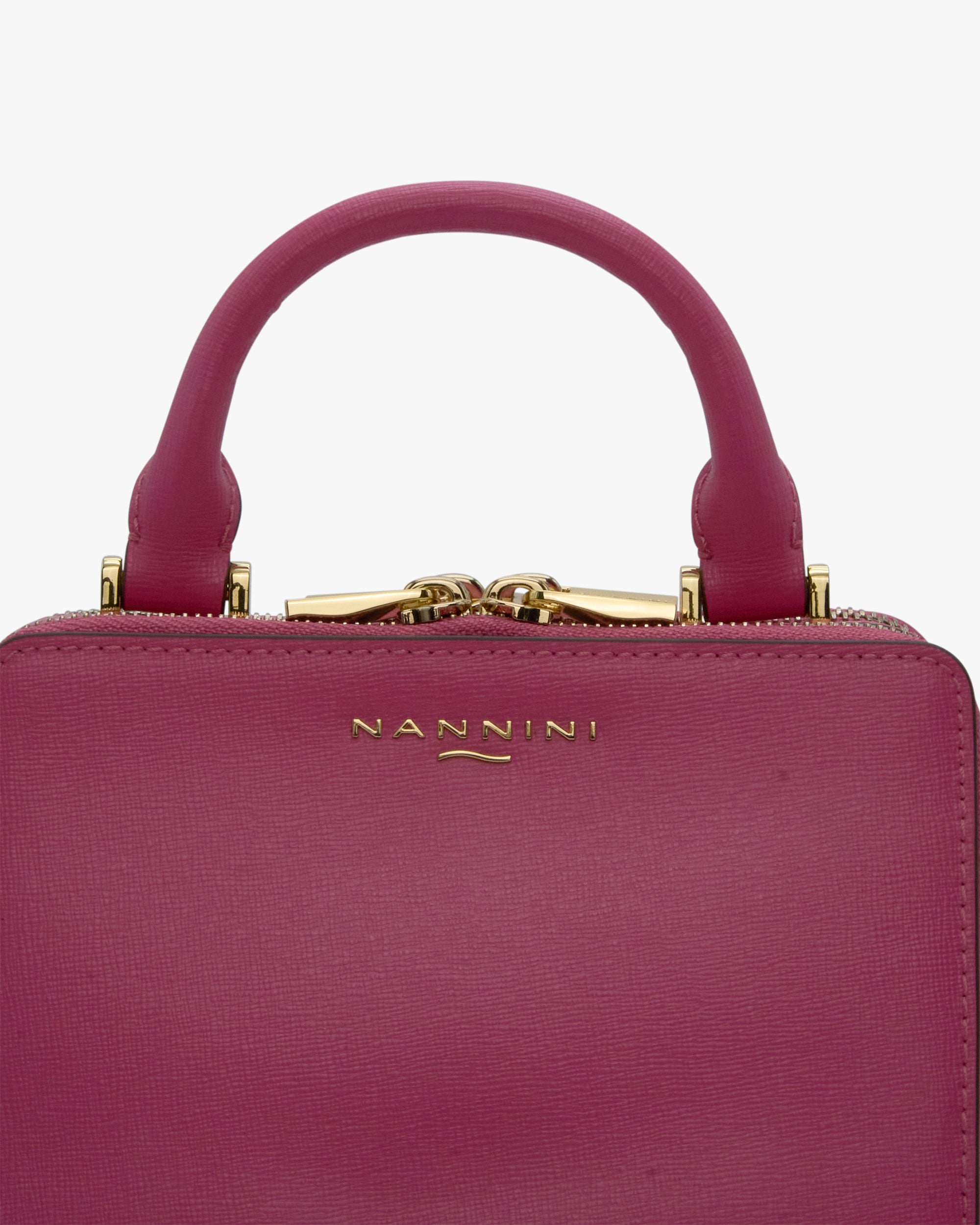 NANNINI Tracolla Ecopelle Bottalata Monocolore Marrone Chiusura Zip