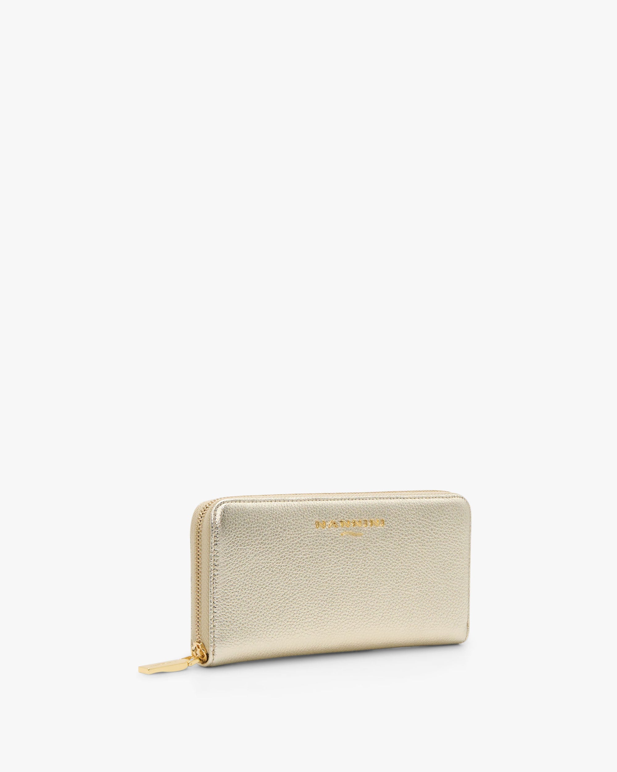 NANNINI Borsa a mano pelle martellata verde donna chiusura zip