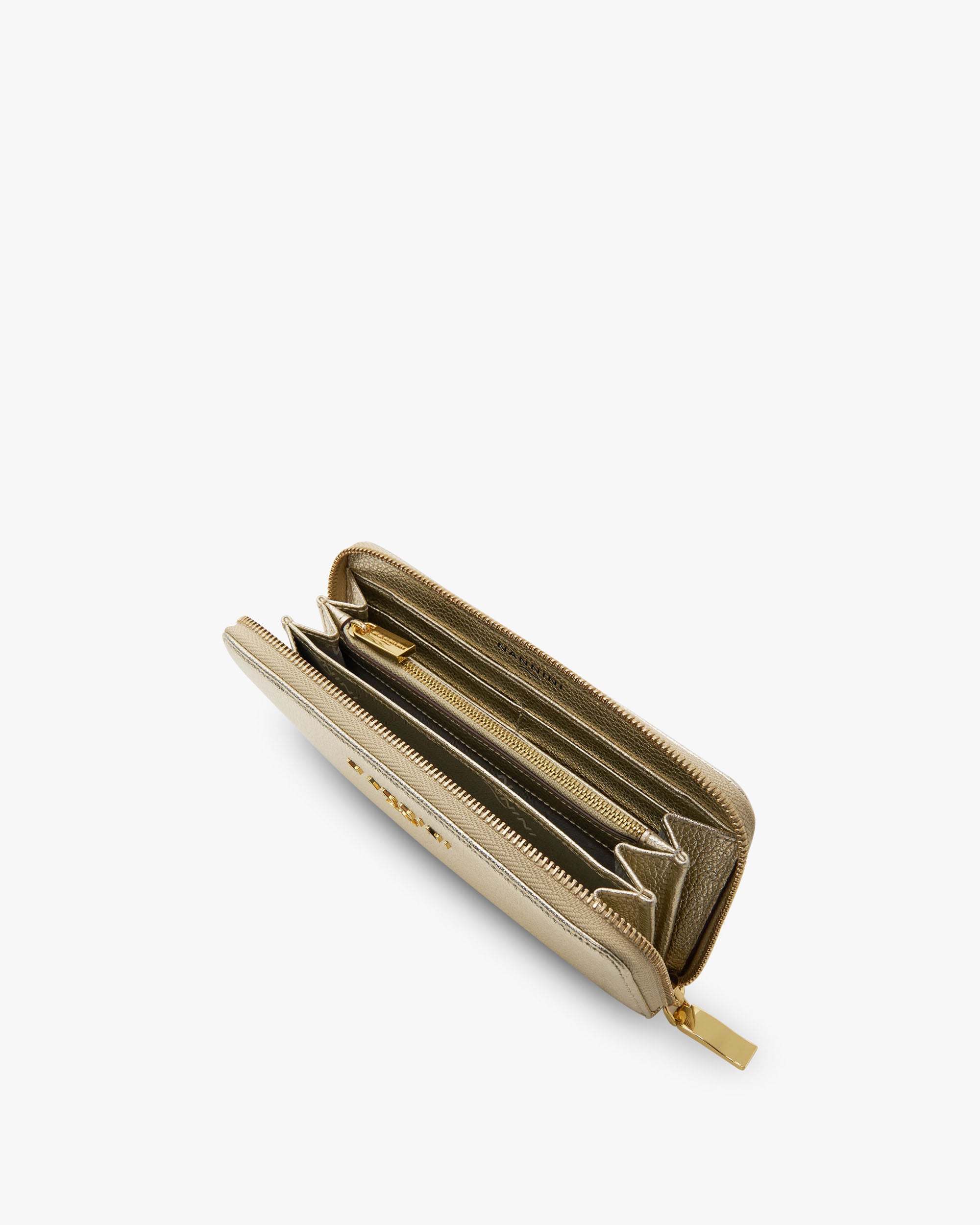 NANNINI tracolla pelle nera chiusura patta metallo oro