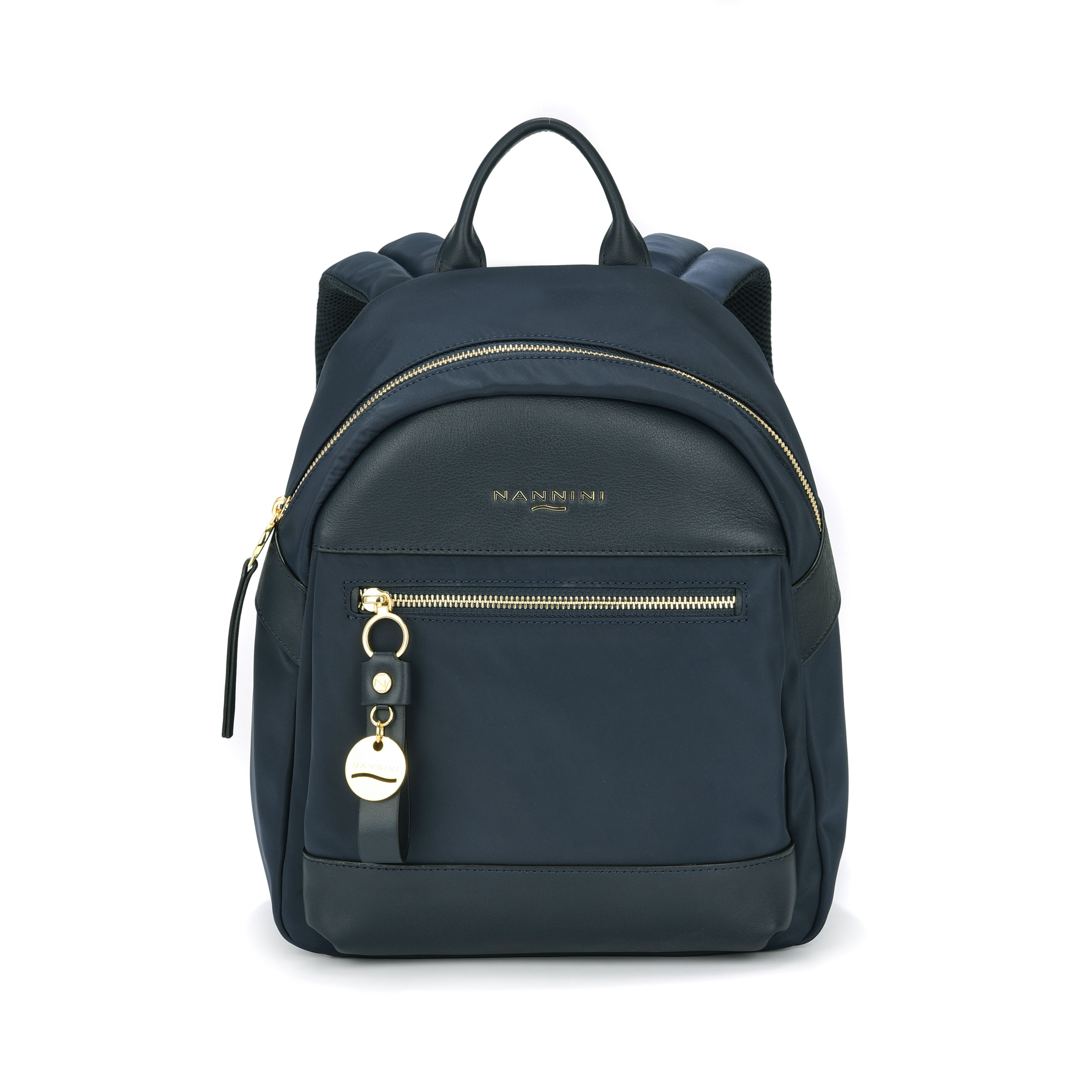 NANNINI borsa a spalla pelle martellata blu scuro