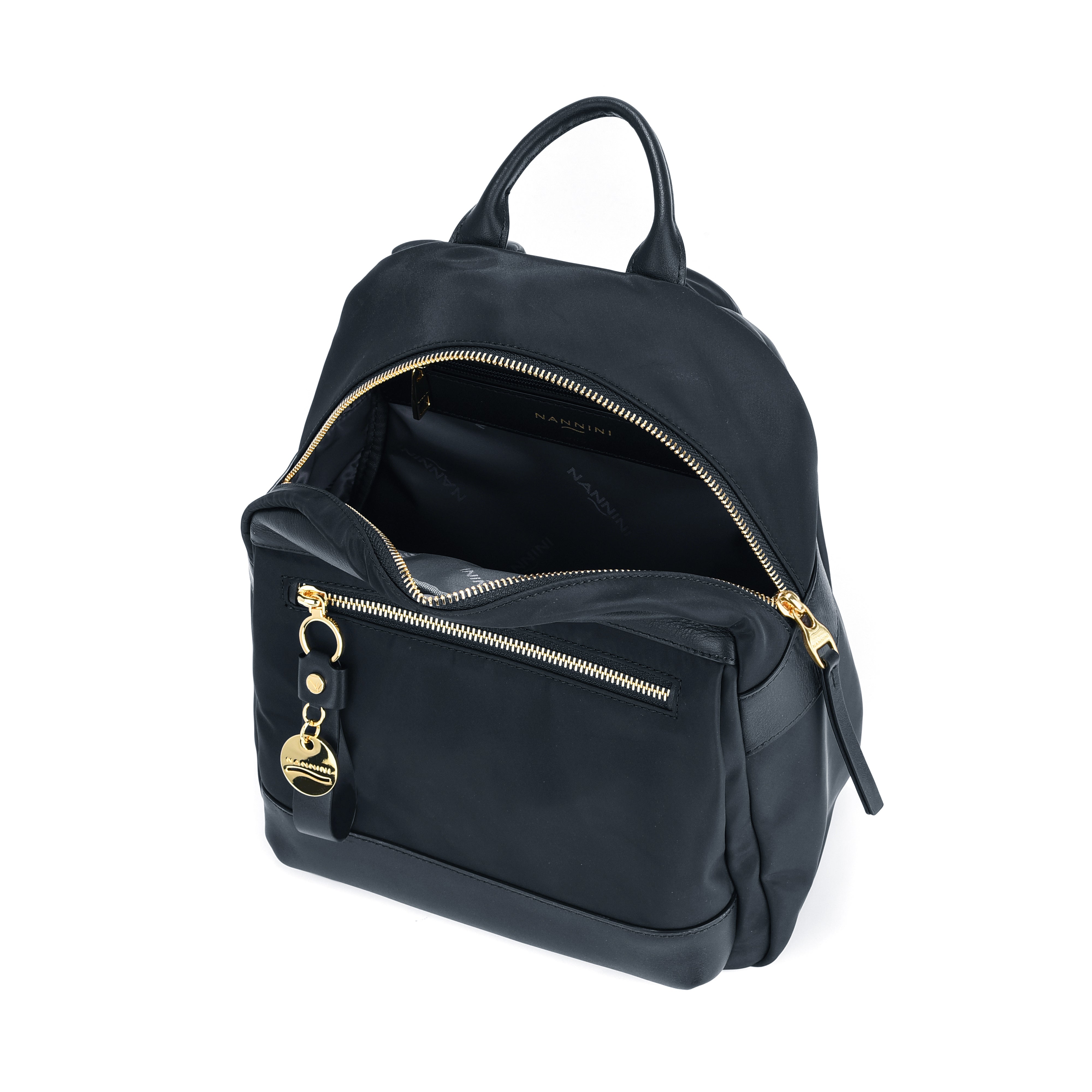 NANNINI tracolla tela jacquard blu navy dettaglio logo