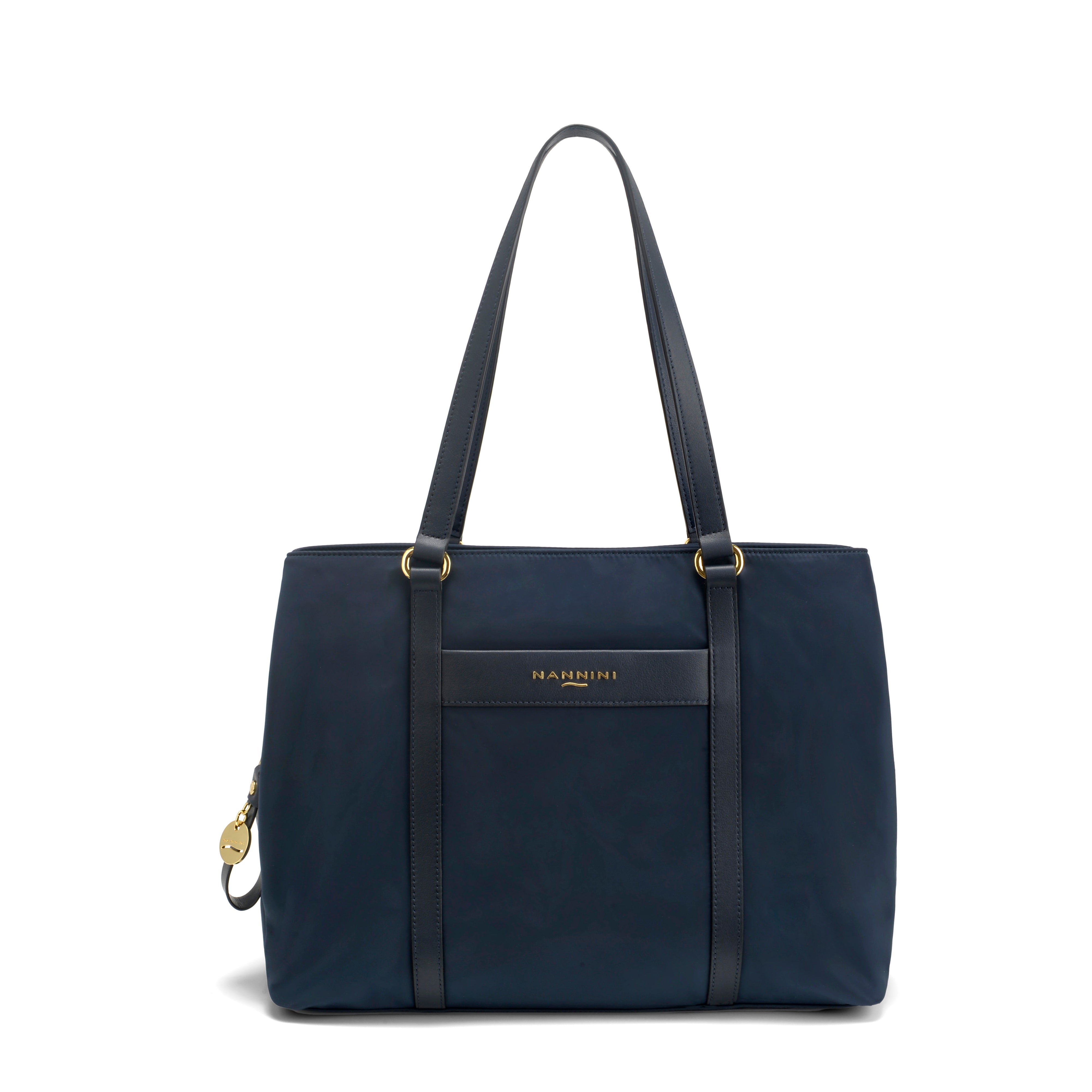 NANNINI borsa spalla martellata pelle blu scuro