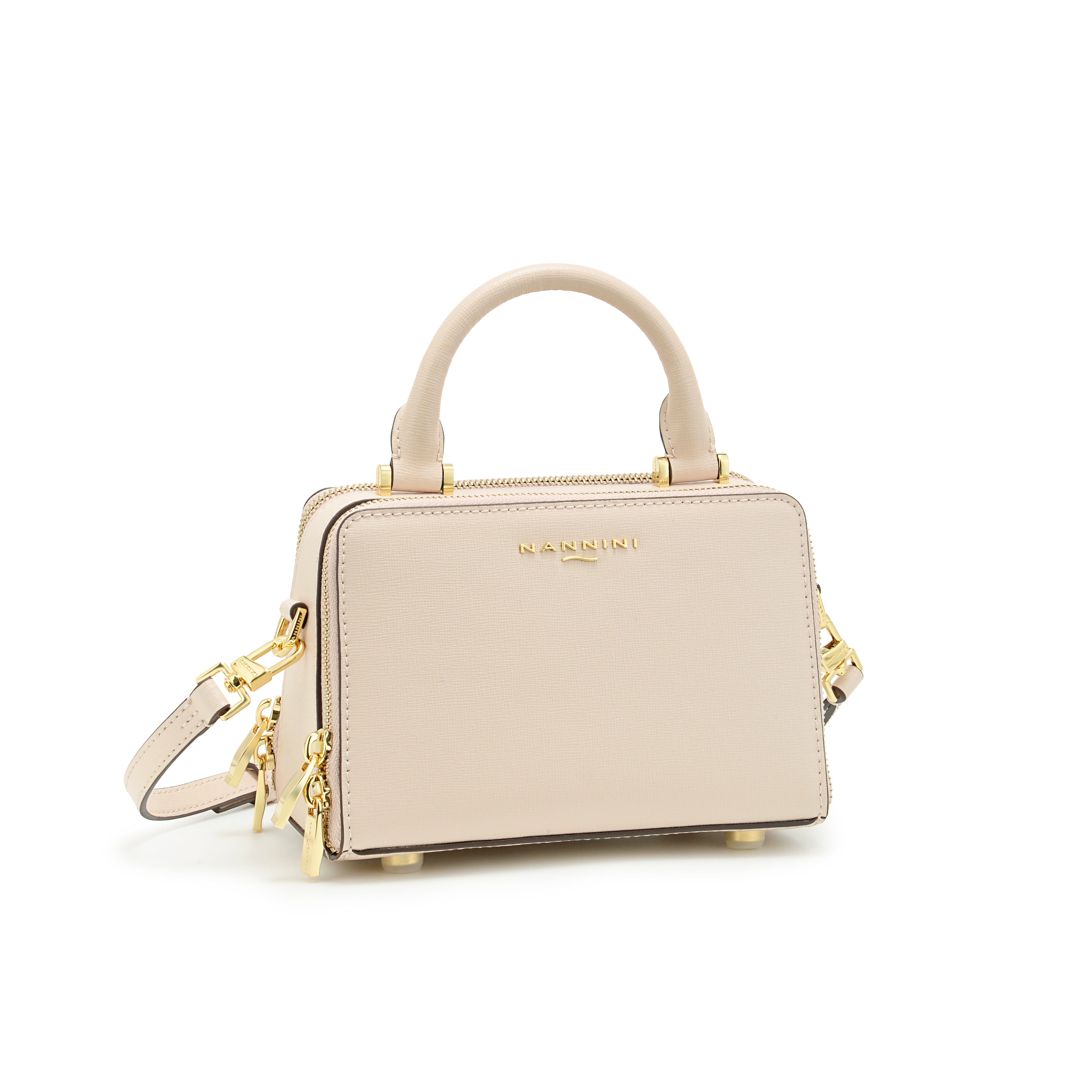 NANNINI bauletto pelle martellata beige