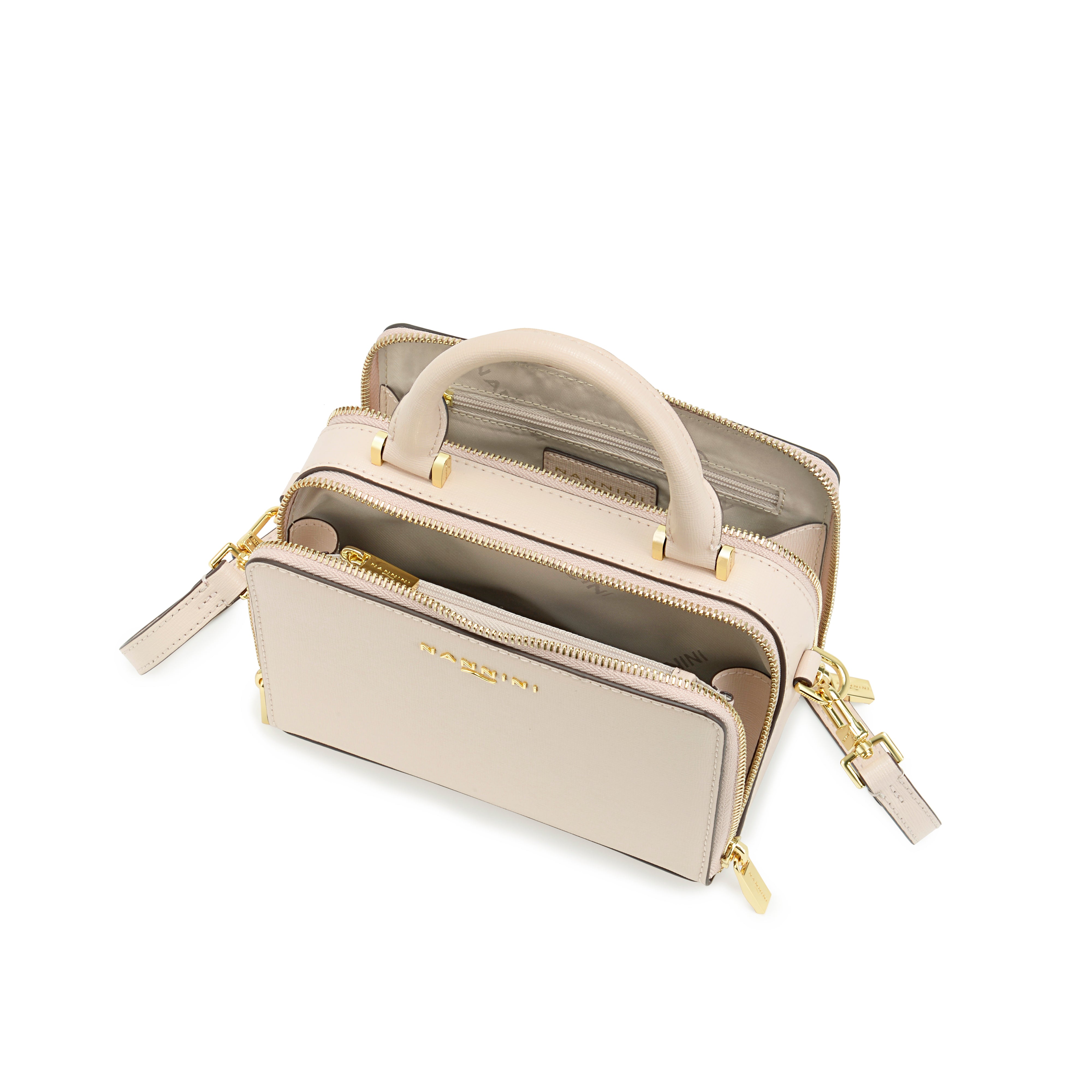 NANNINI bauletto pelle martellata beige