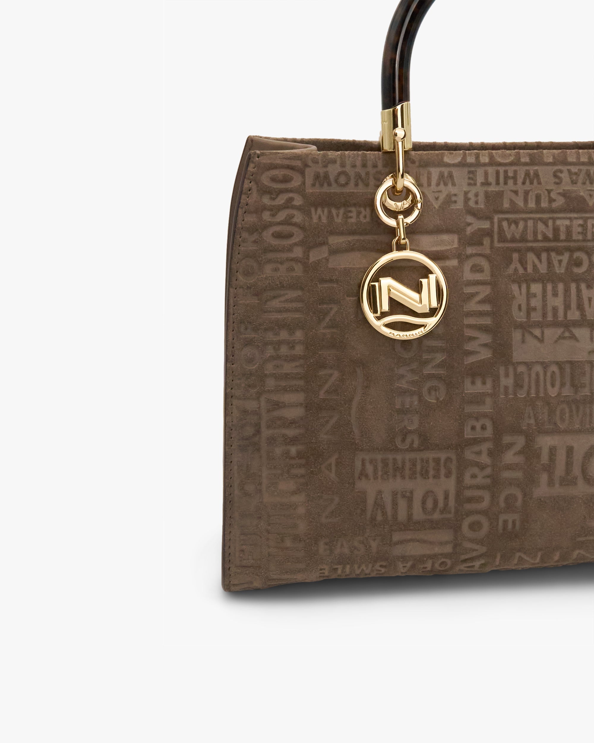 NANNINI borsa secchiello pelle martellata tracolla beige donna