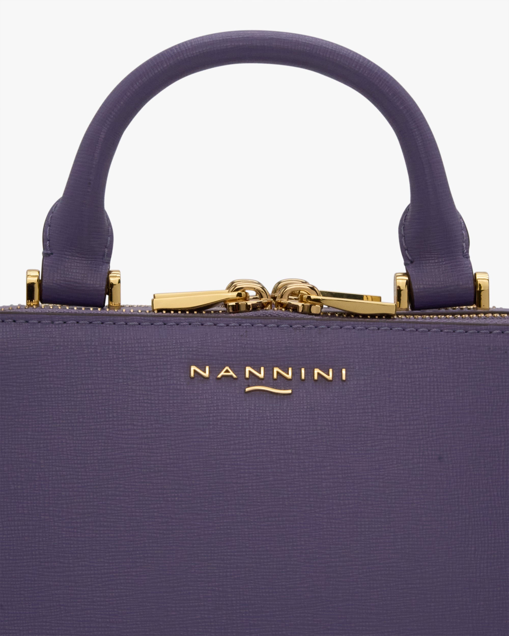 NANNINI borsa spalla donna pelle martellata marrone chiara.