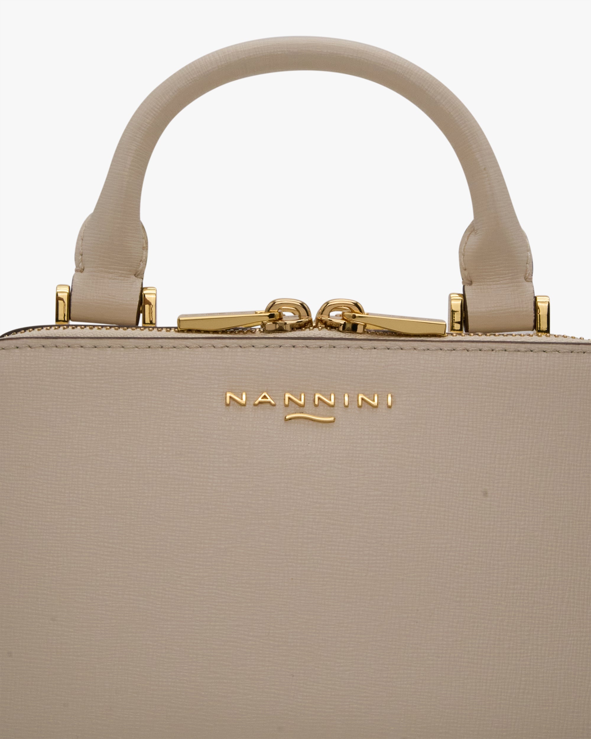 NANNINI borsa secchiello pelle nappata marrone con tracolla manico