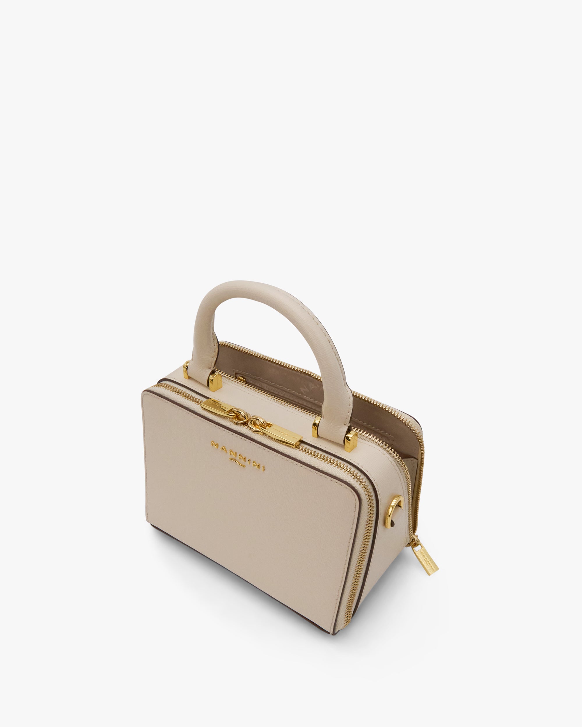 NANNINI bauletto donna pelle marrone liscia dimensioni medie