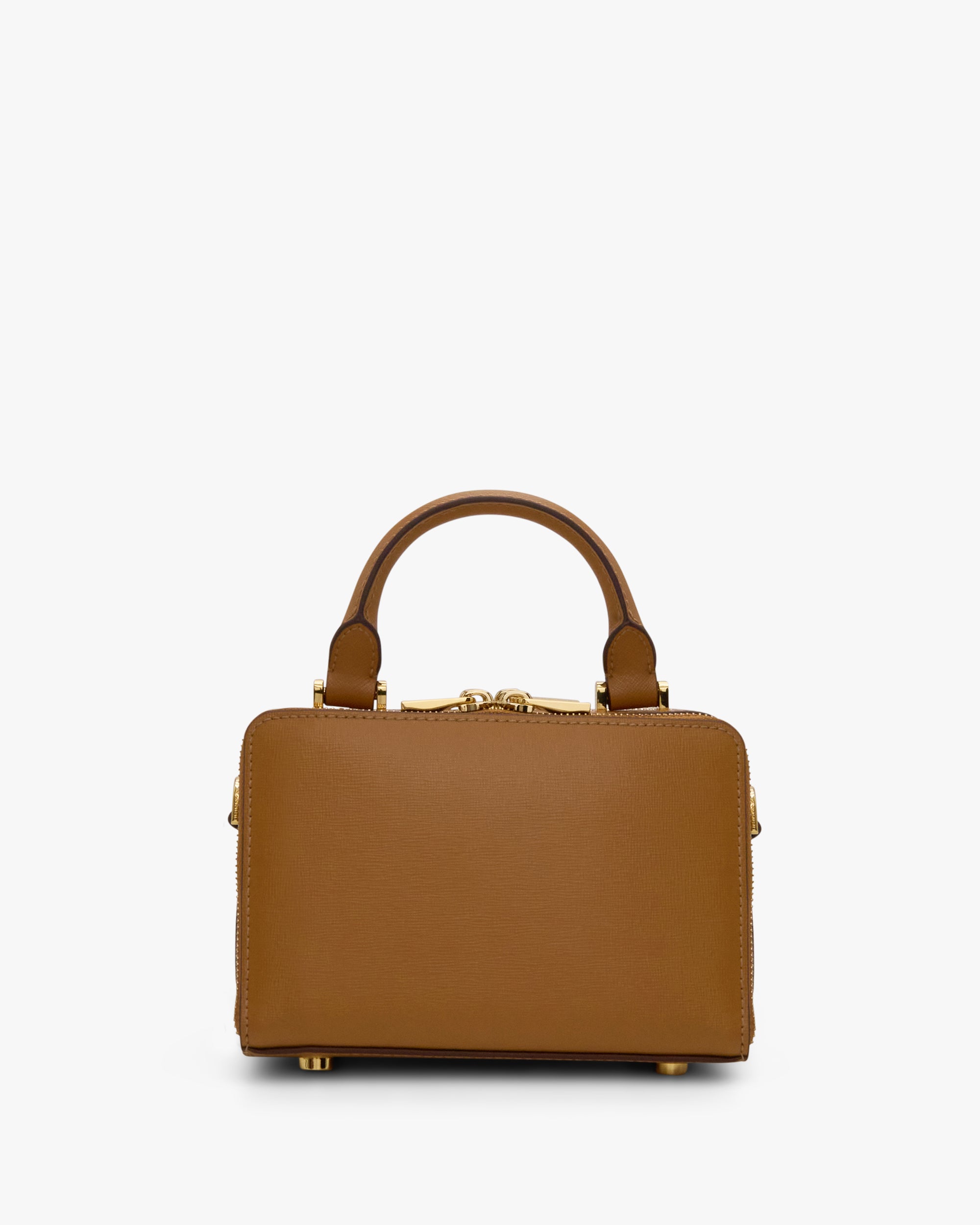 NANNINI borsa secchiello pelle martellata color cuoio piccola