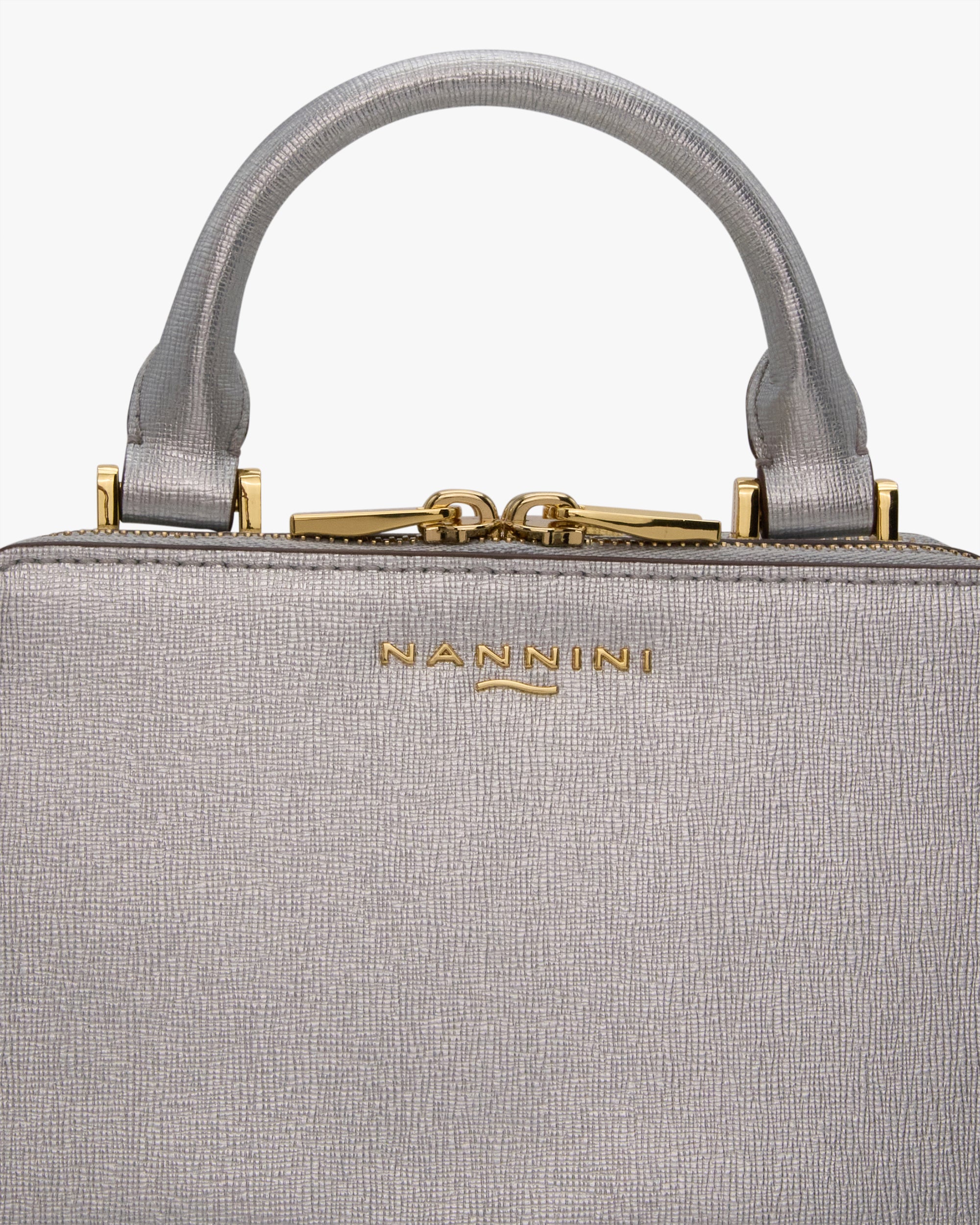 NANNINI borsa spalla donna pelle martellata marrone chiusura patta