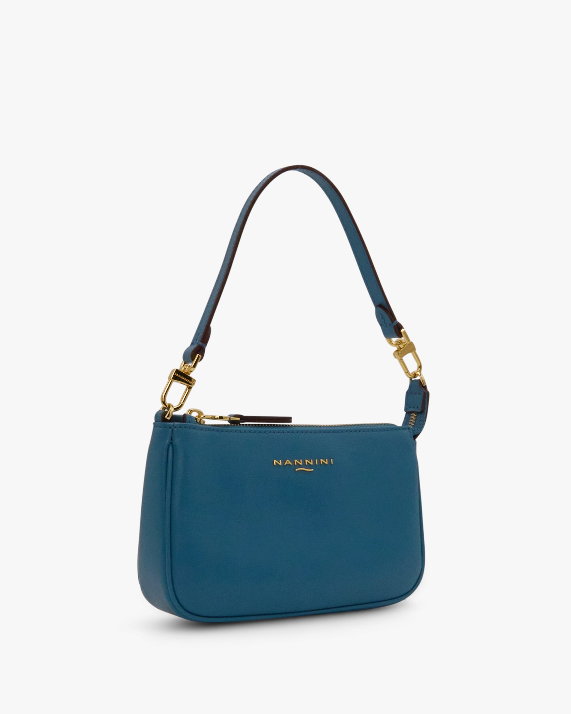 NANNINI borsa pelle trapuntata piccola manico catena verde