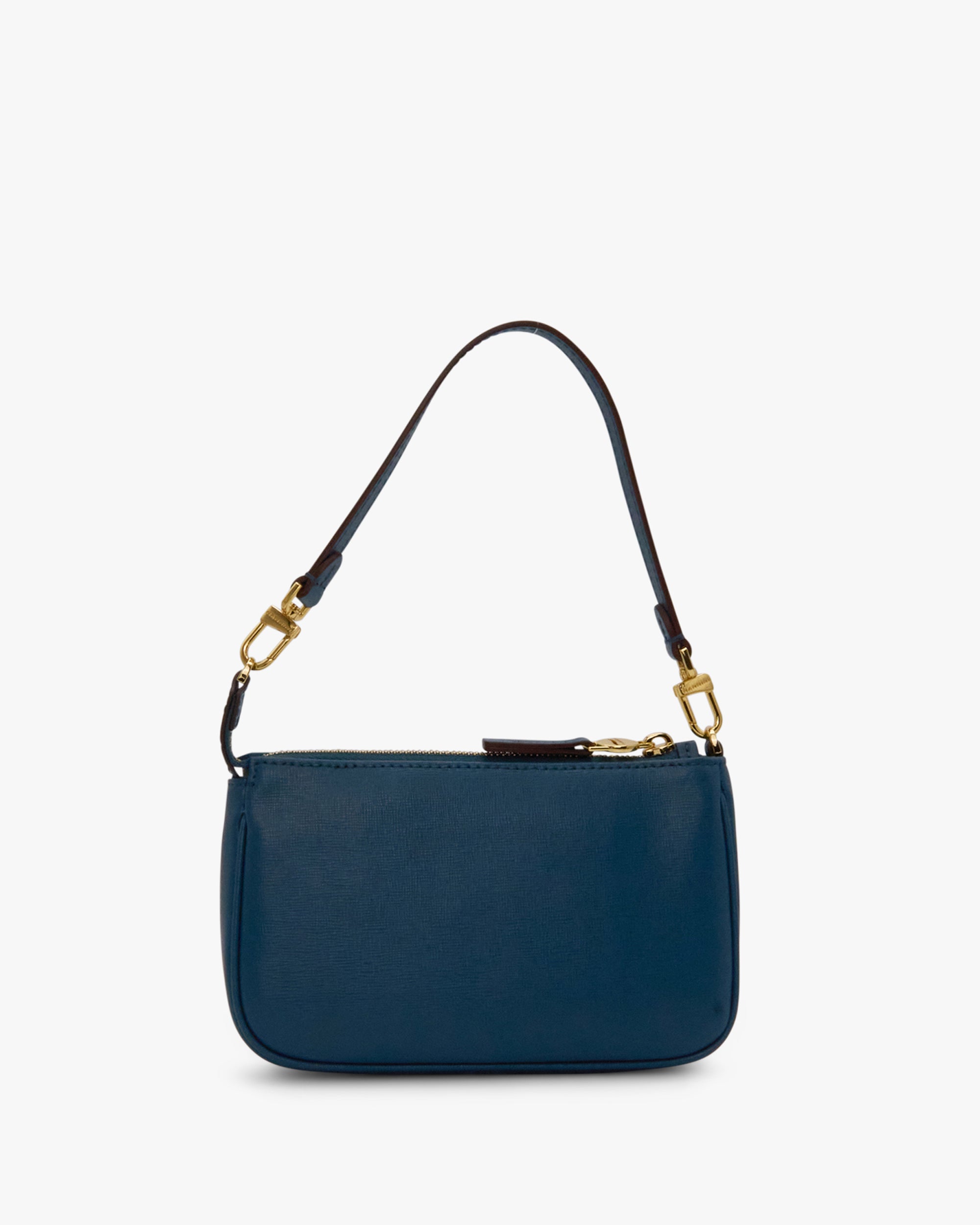 NANNINI borsa spalla donna pelle martellata nera compatta