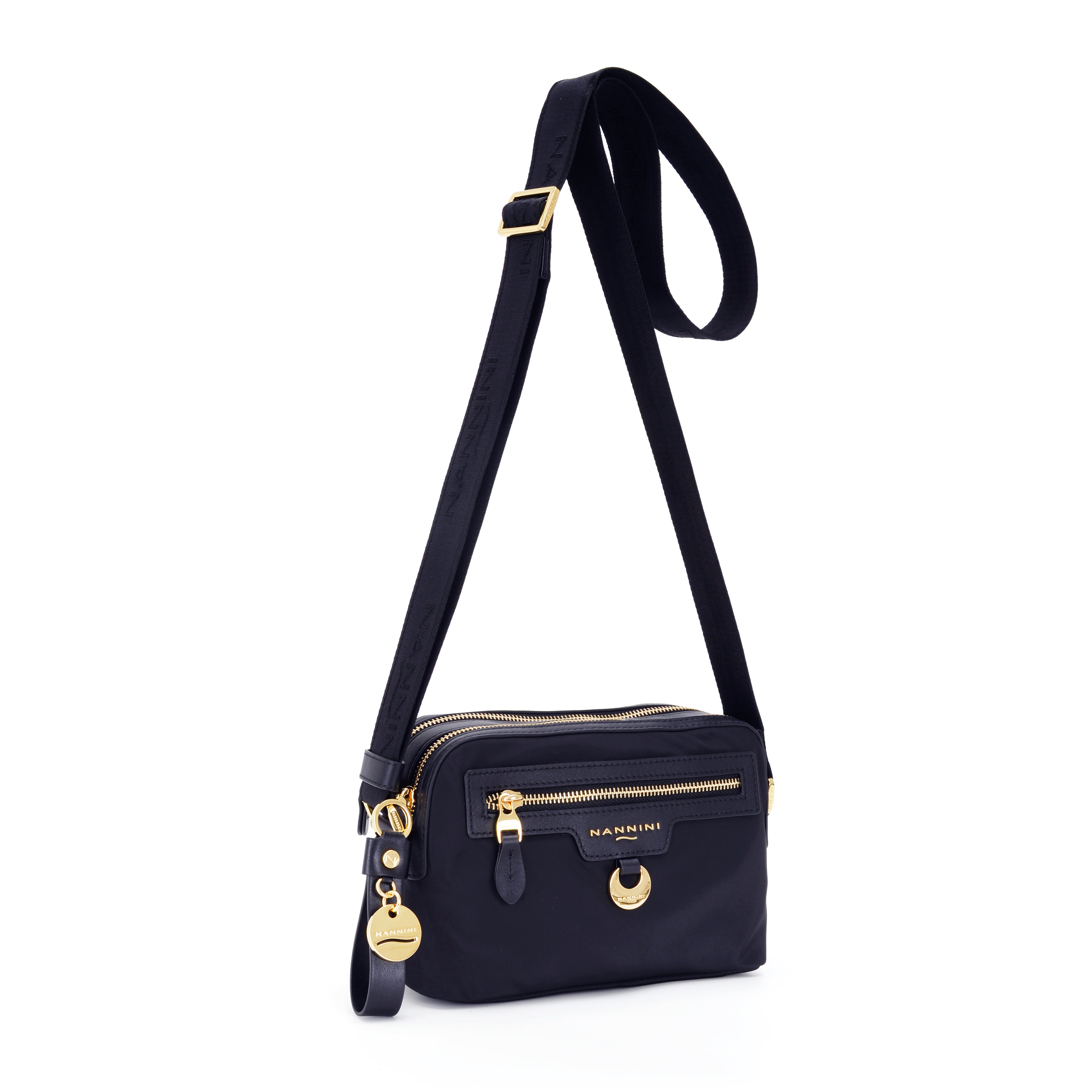 NANNINI borsa secchiello similpelle liscia blu piccola