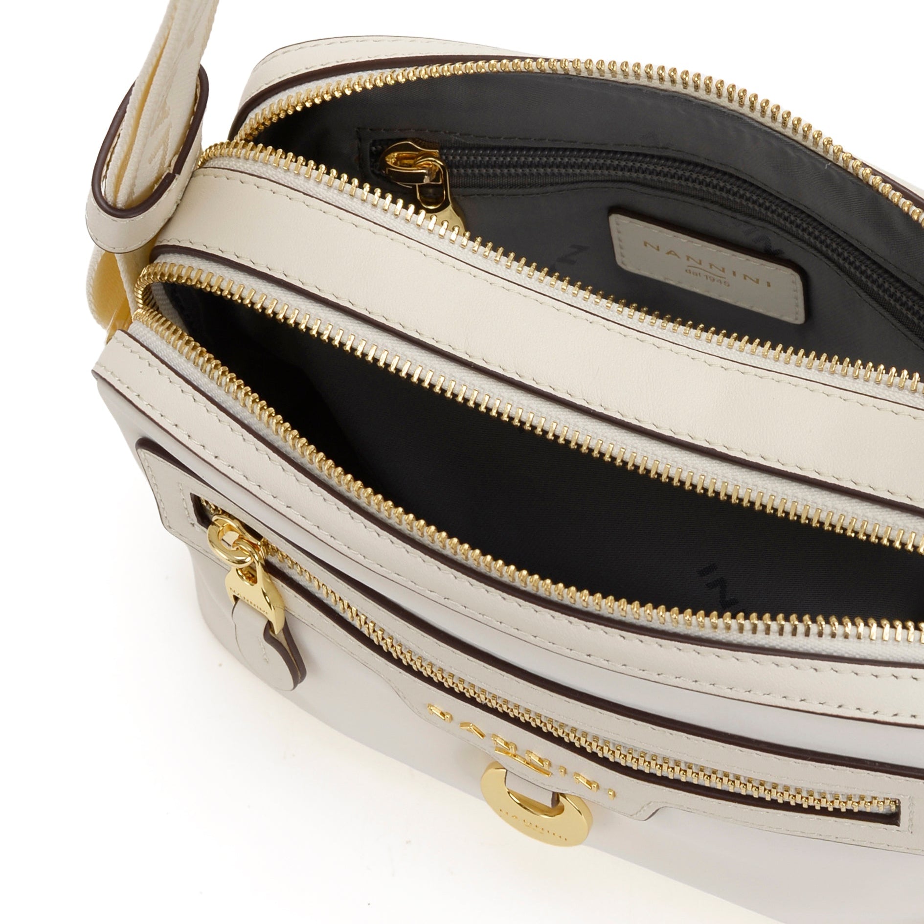 NANNINI Shopper Pelle Liscia Fucsia Manici Beige NANNINI