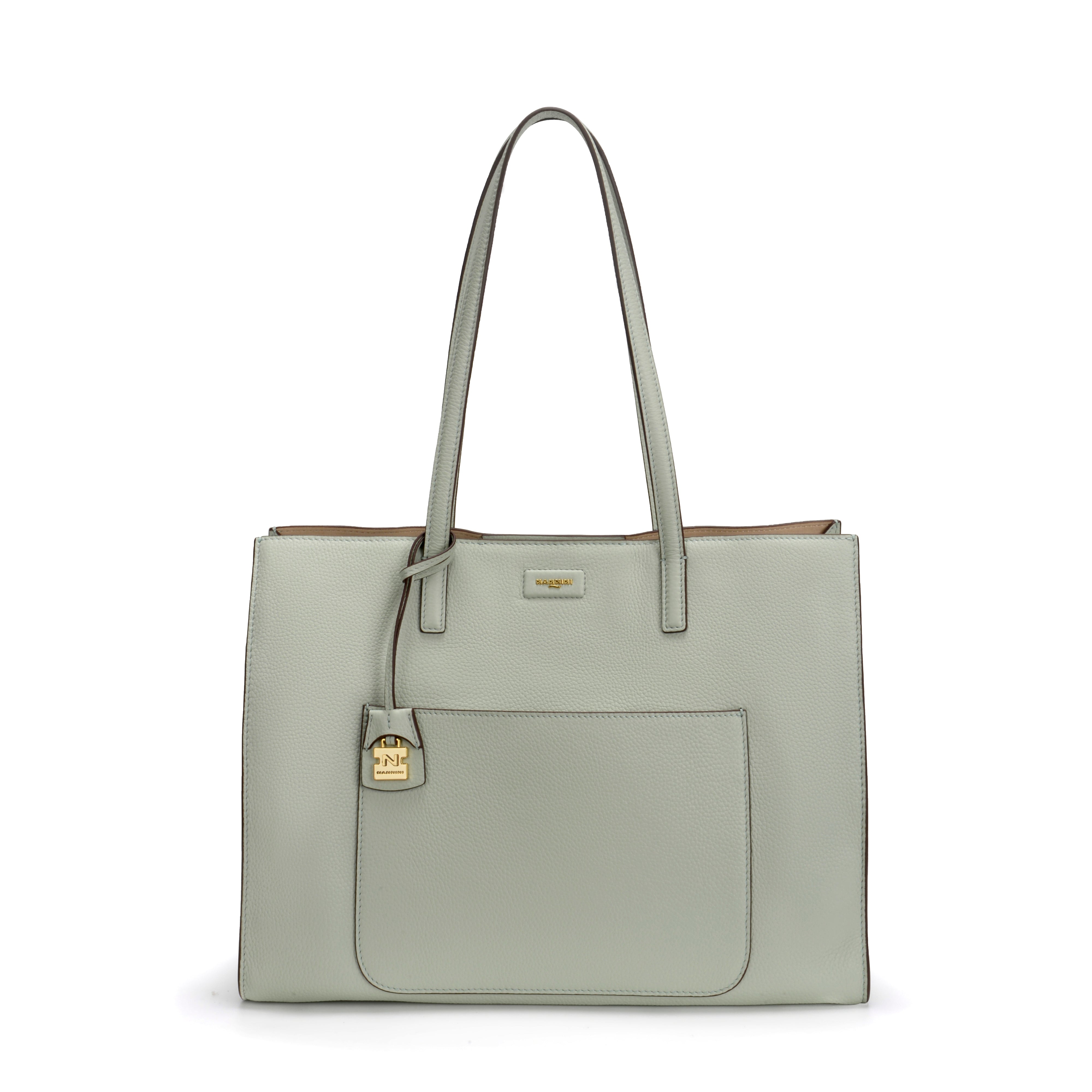 NANNINI borsa secchiello pelle verde salvia donna tracolla