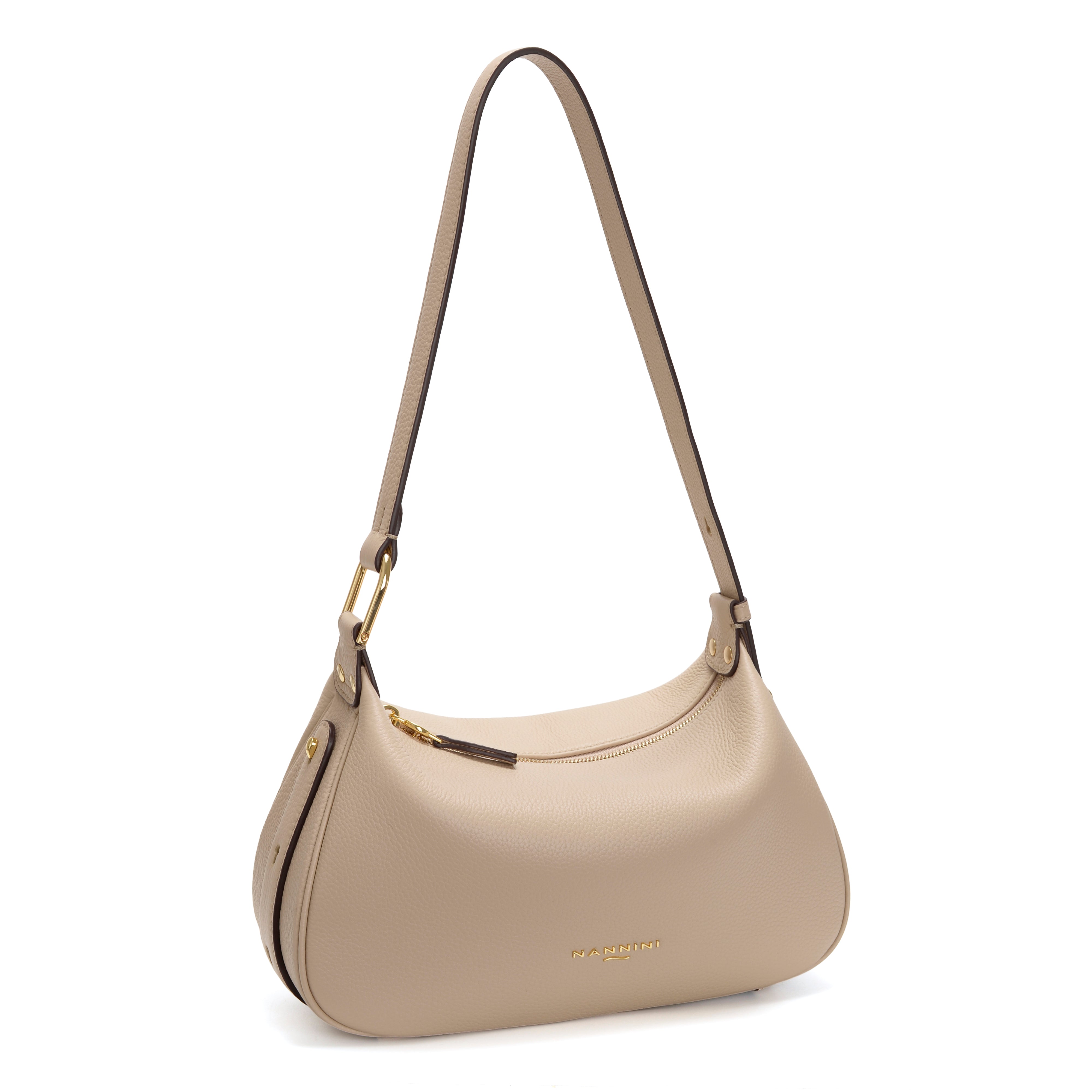 NANNINI borsa pelle martellata beige