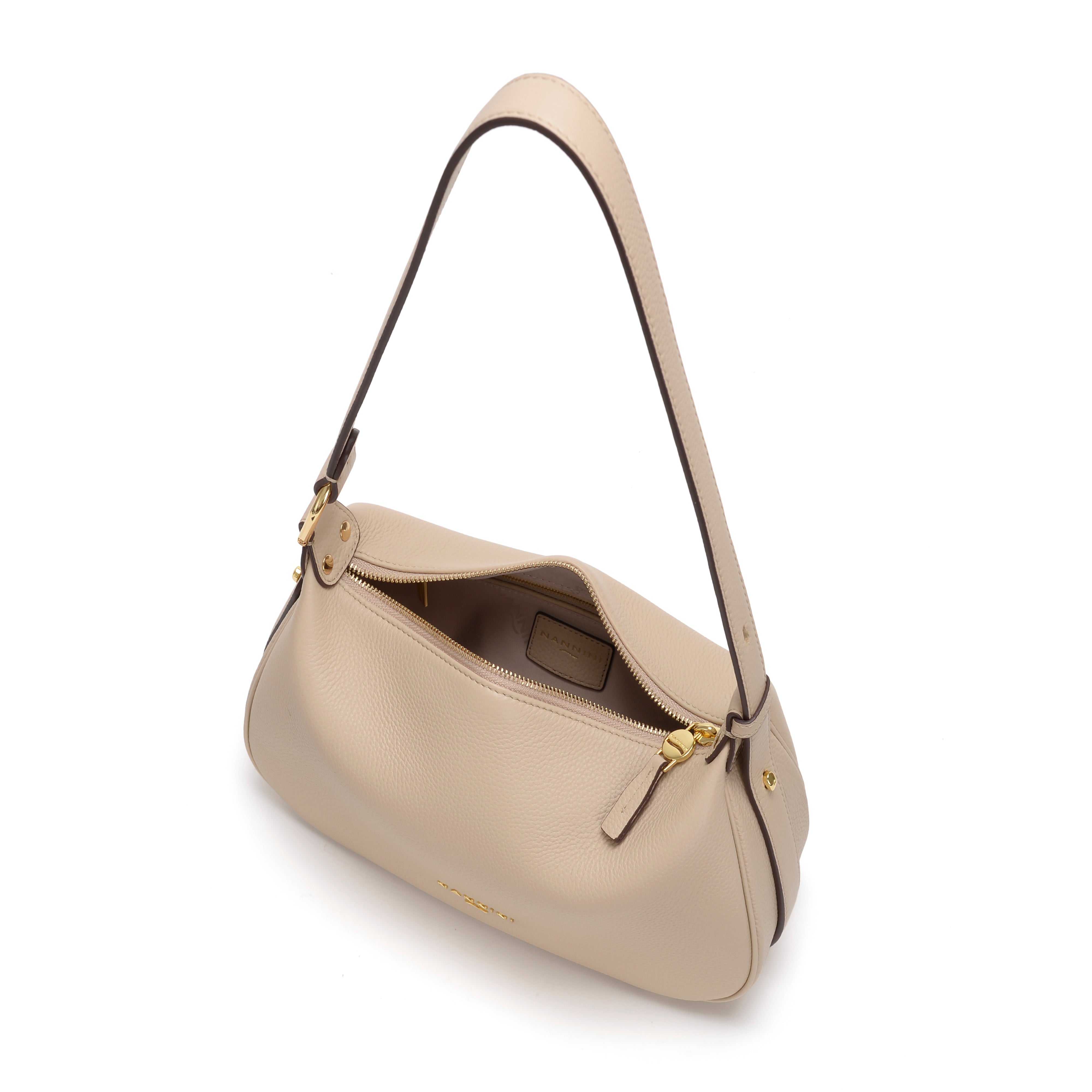 NANNINI borsa pelle martellata beige