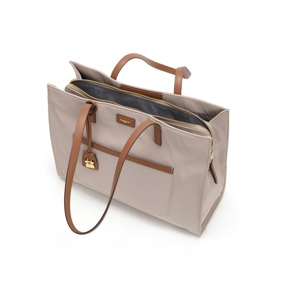 NANNINI borsa spalla donna pelle martellata beige tracolla regolabile