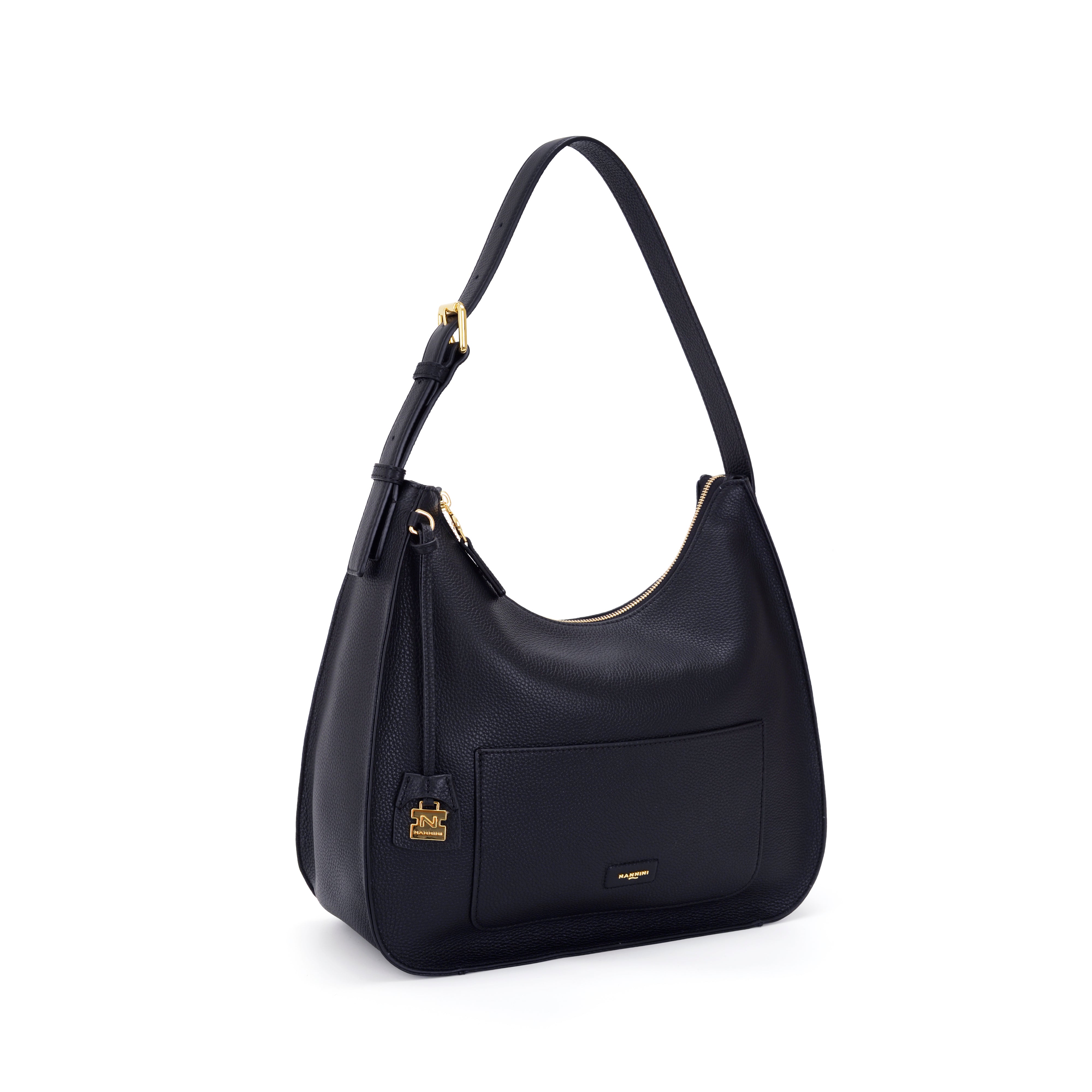 NANNINI borsa secchiello blu pelle liscia donna piccola