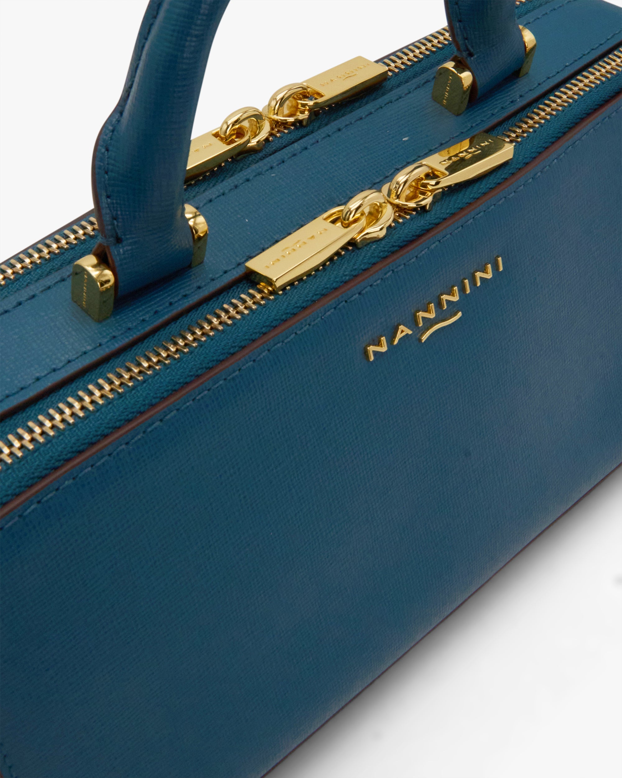 NANNINI borsa spalla donna pelle marrone stampa cocco