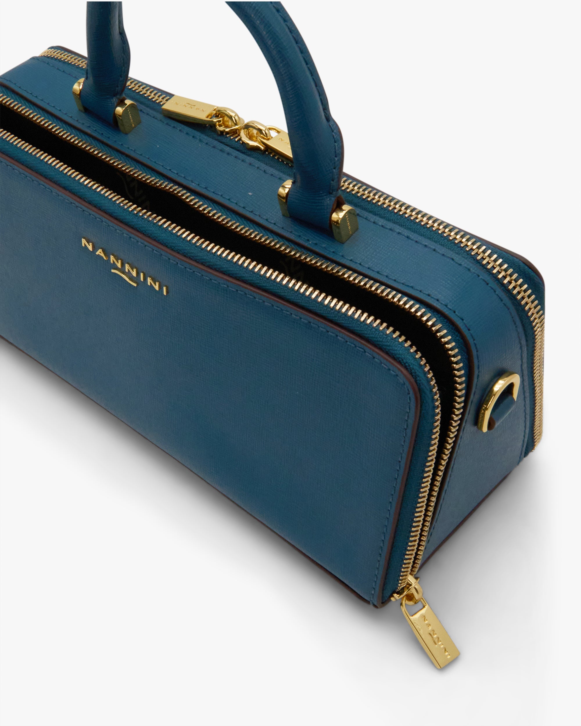 NANNINI borsa secchiello similpelle liscia marrone piccola donna