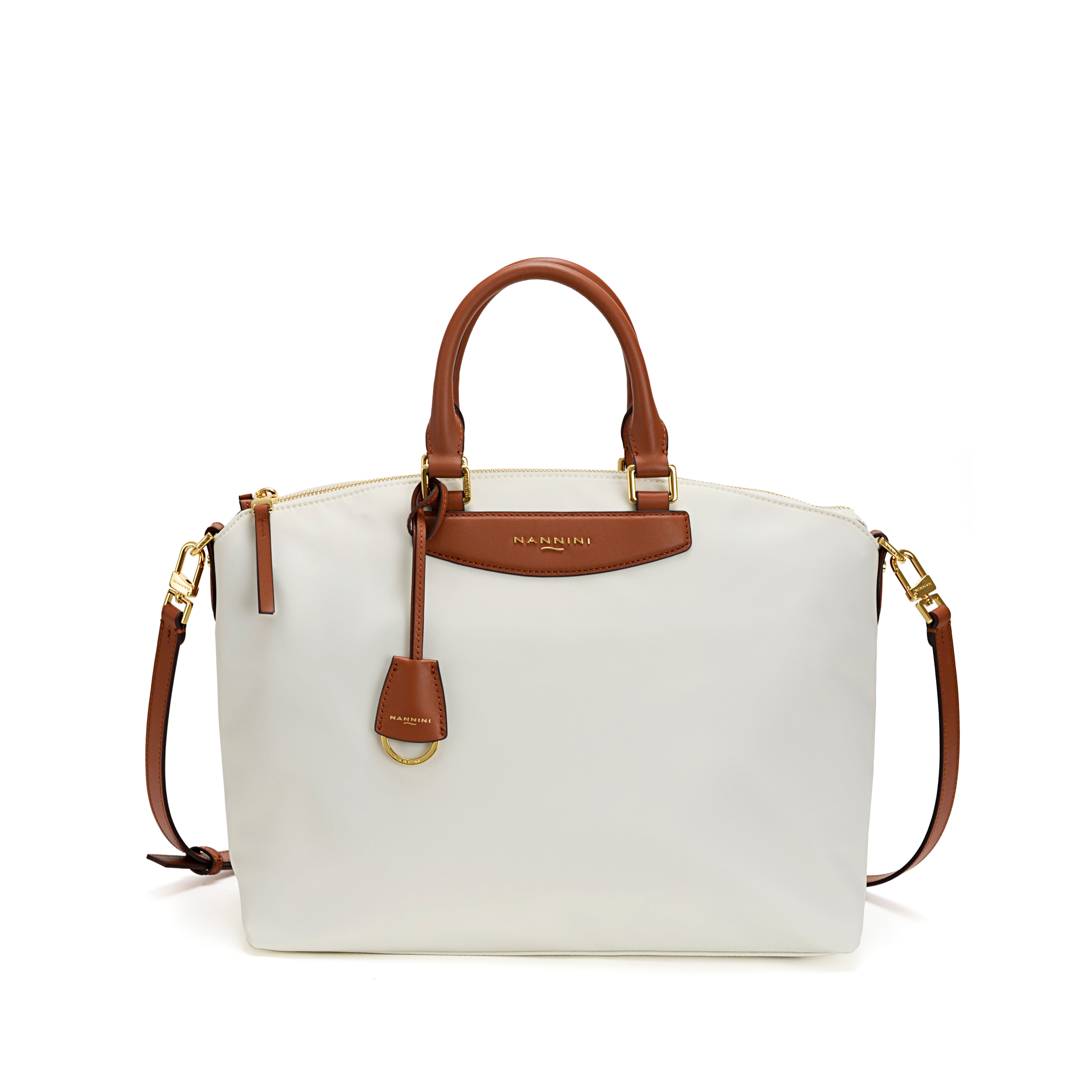 NANNINI borsa spalla donna pelle martellata nera media