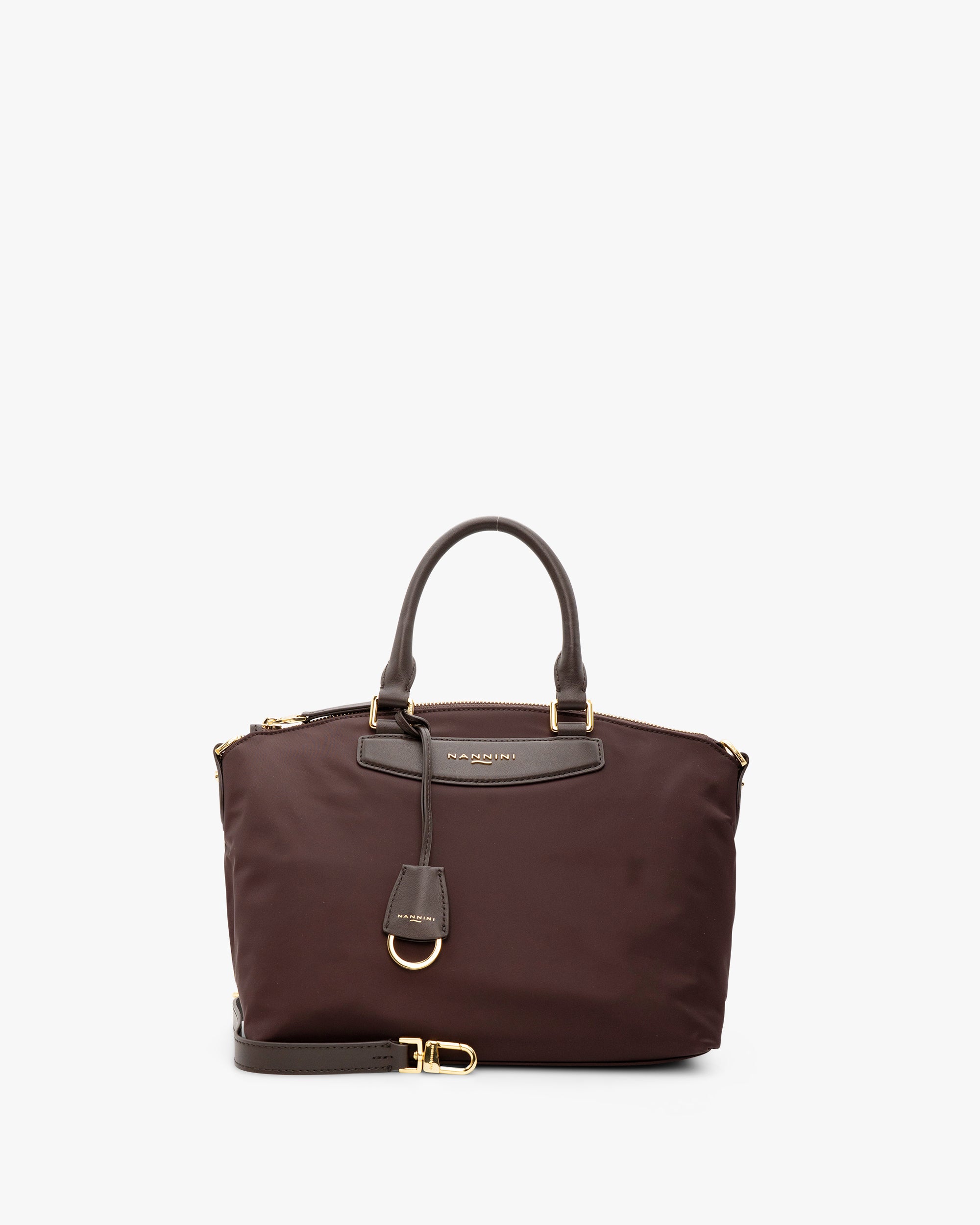 NANNINI borsa secchiello pelle martellata nero con borchie