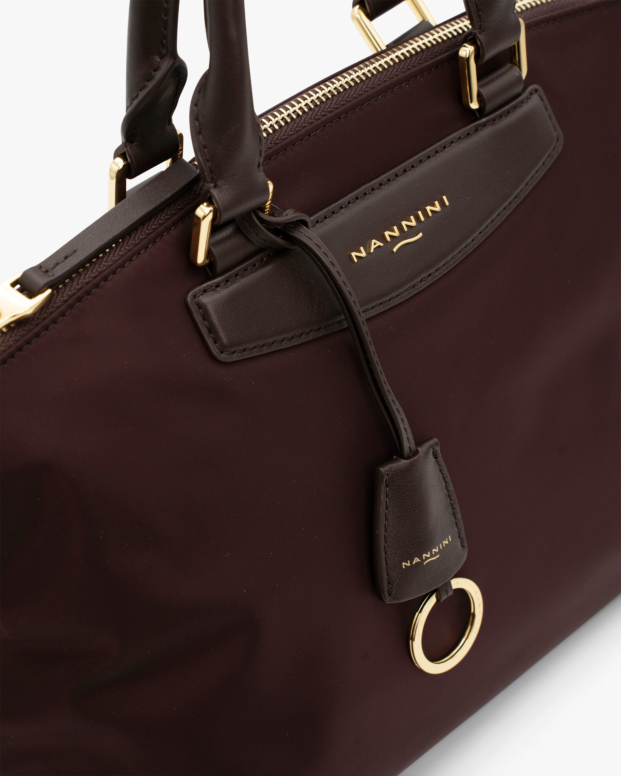 NANNINI borsa secchiello pelle martellata tracolla chiusura nera