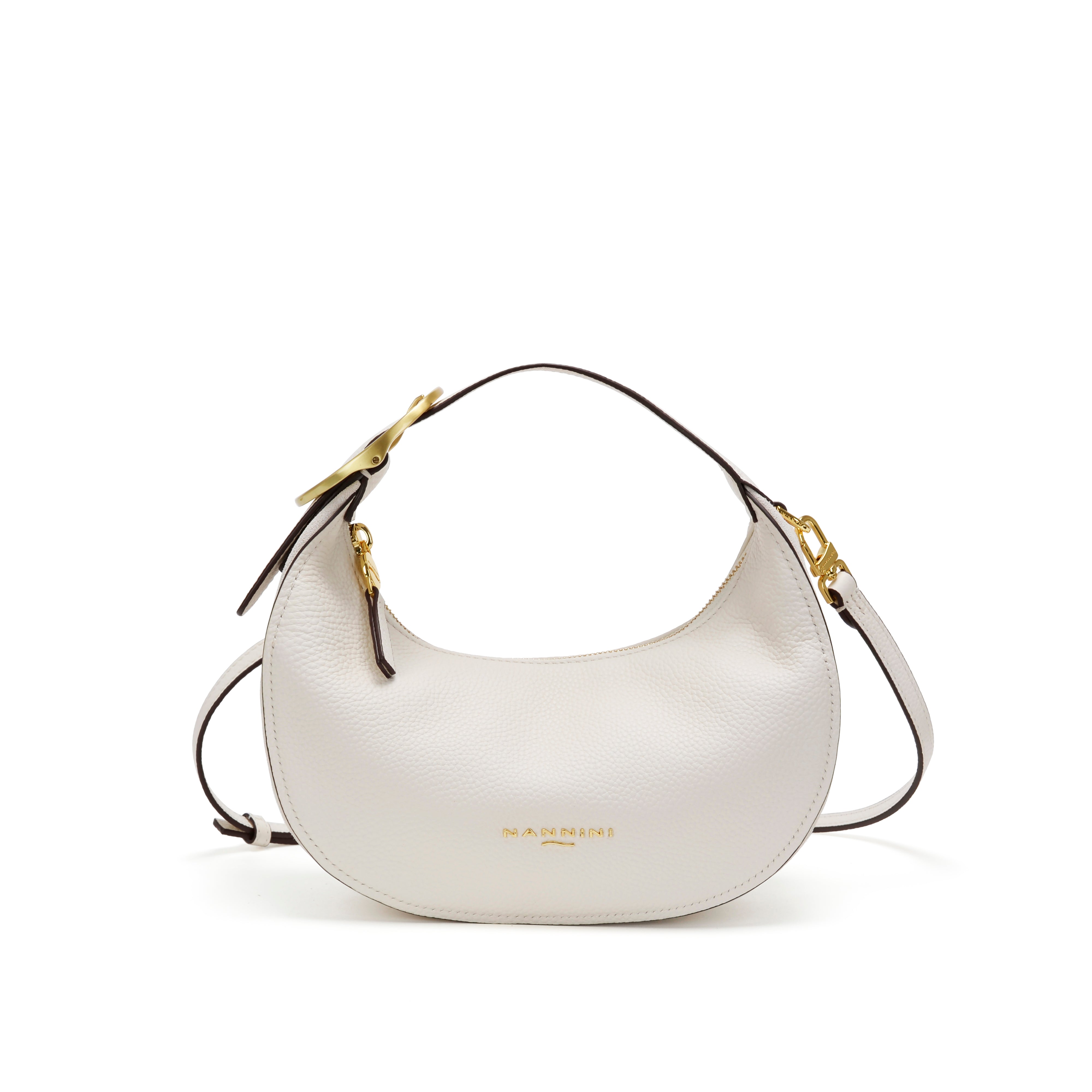 NANNINI Shopper Ecopelle Texture Marrone Doppi Manici Chiusura Lampo