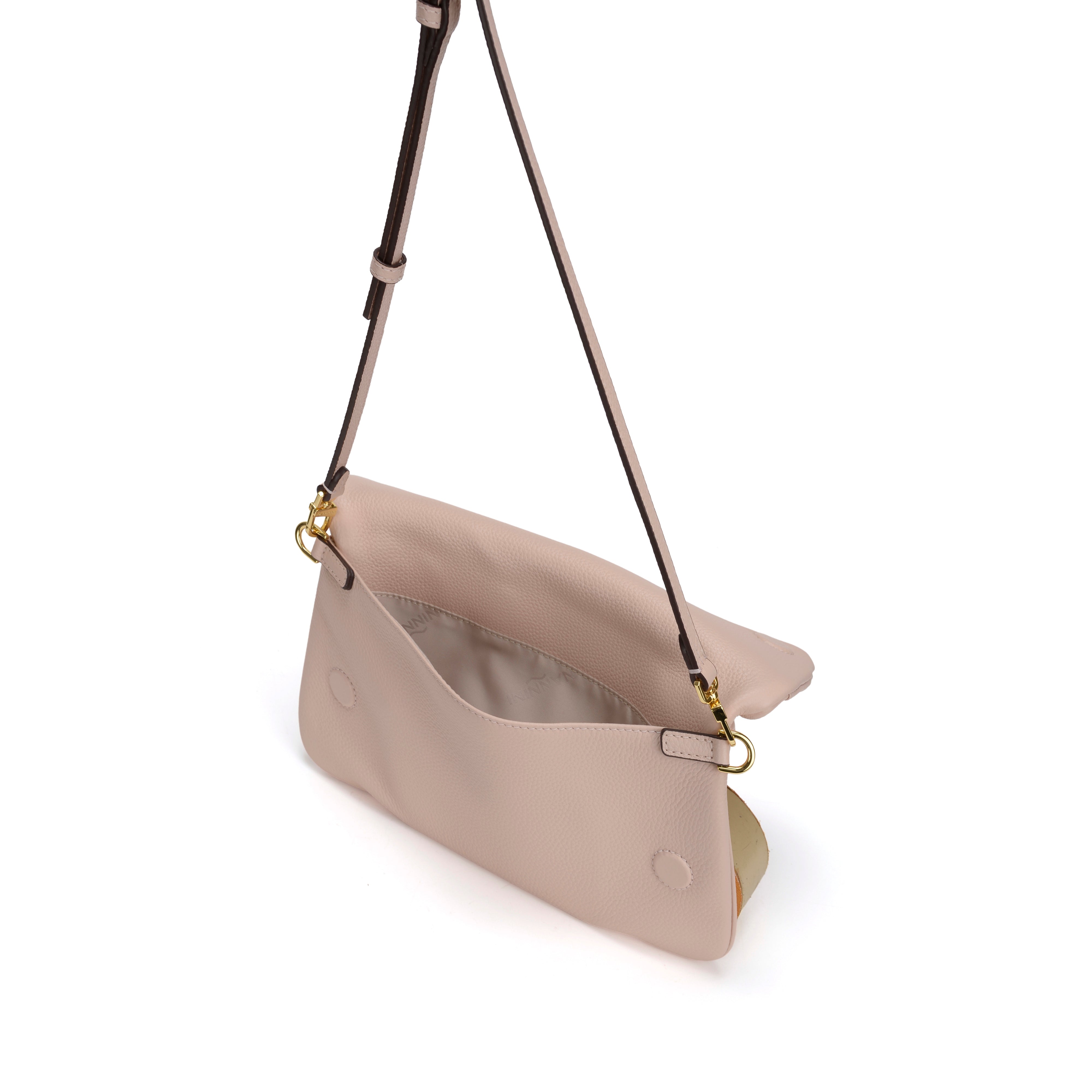 NANNINI mini bag trapuntata metalleria oro cipria tracolla catena