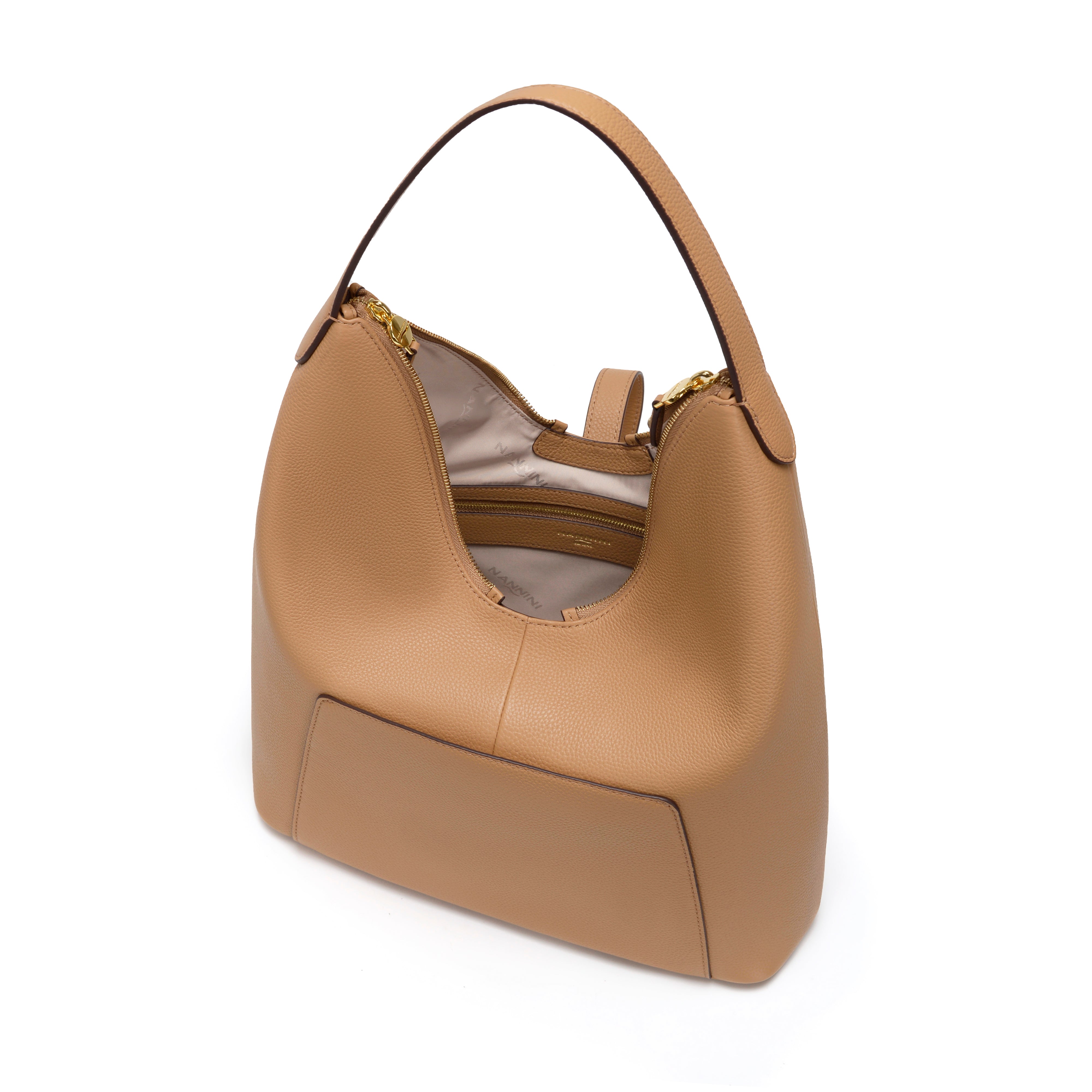 NANNINI borsa secchiello pelle cocco marrone chiaro donna