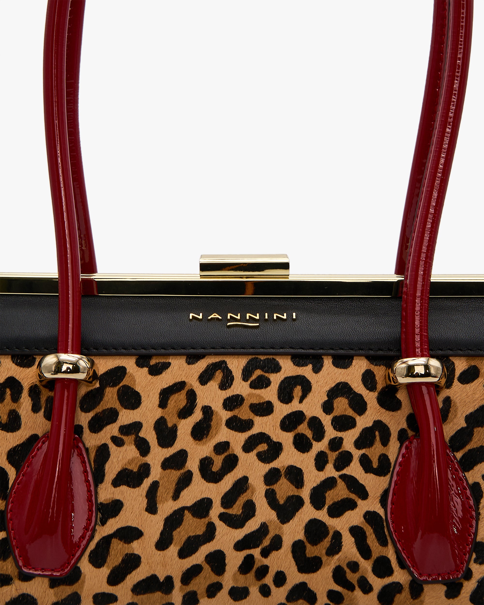 NANNINI Borsa a mano pelle martellata nera taglia unica