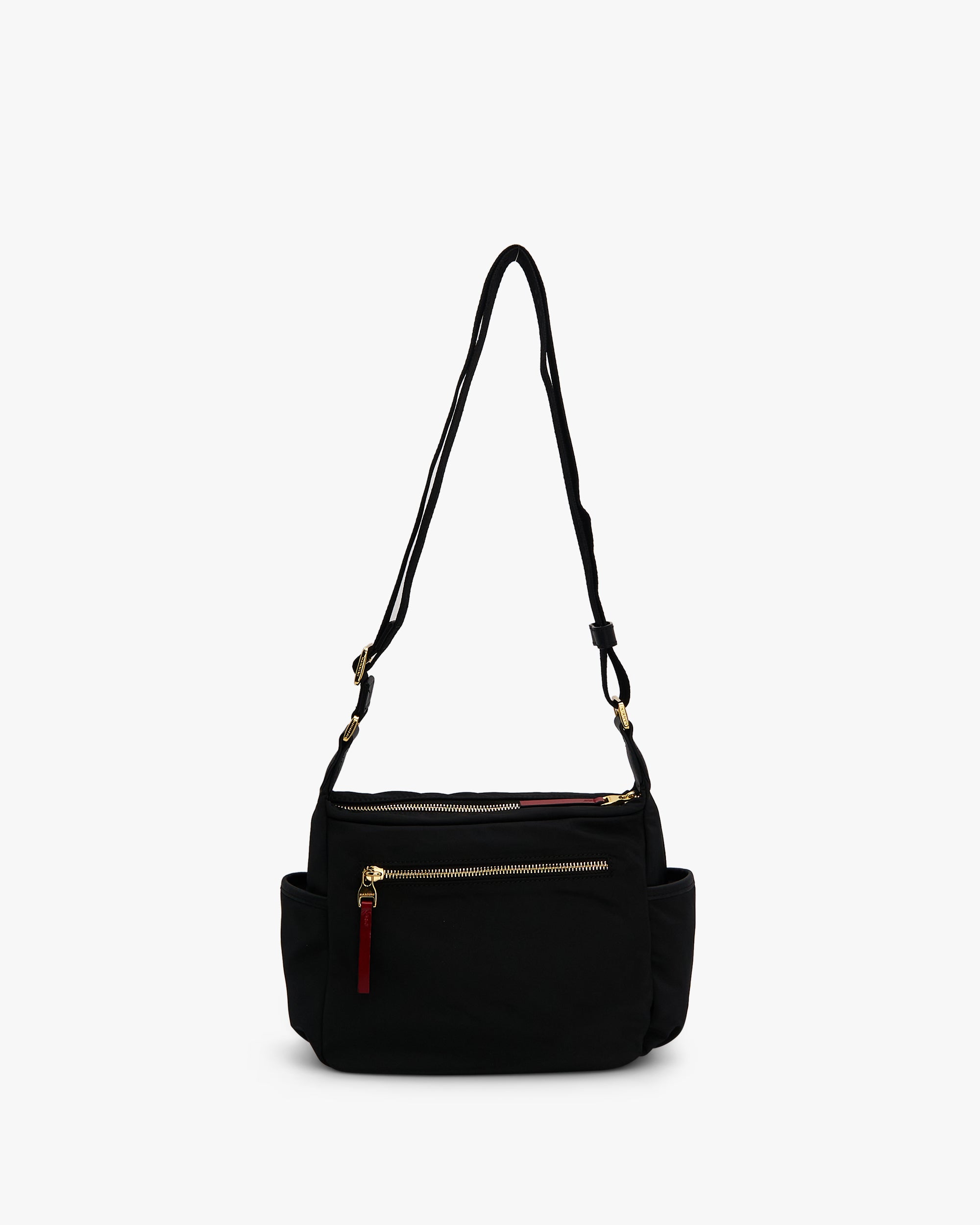 NANNINI borsa spalla donna pelle nero borchie metallo
