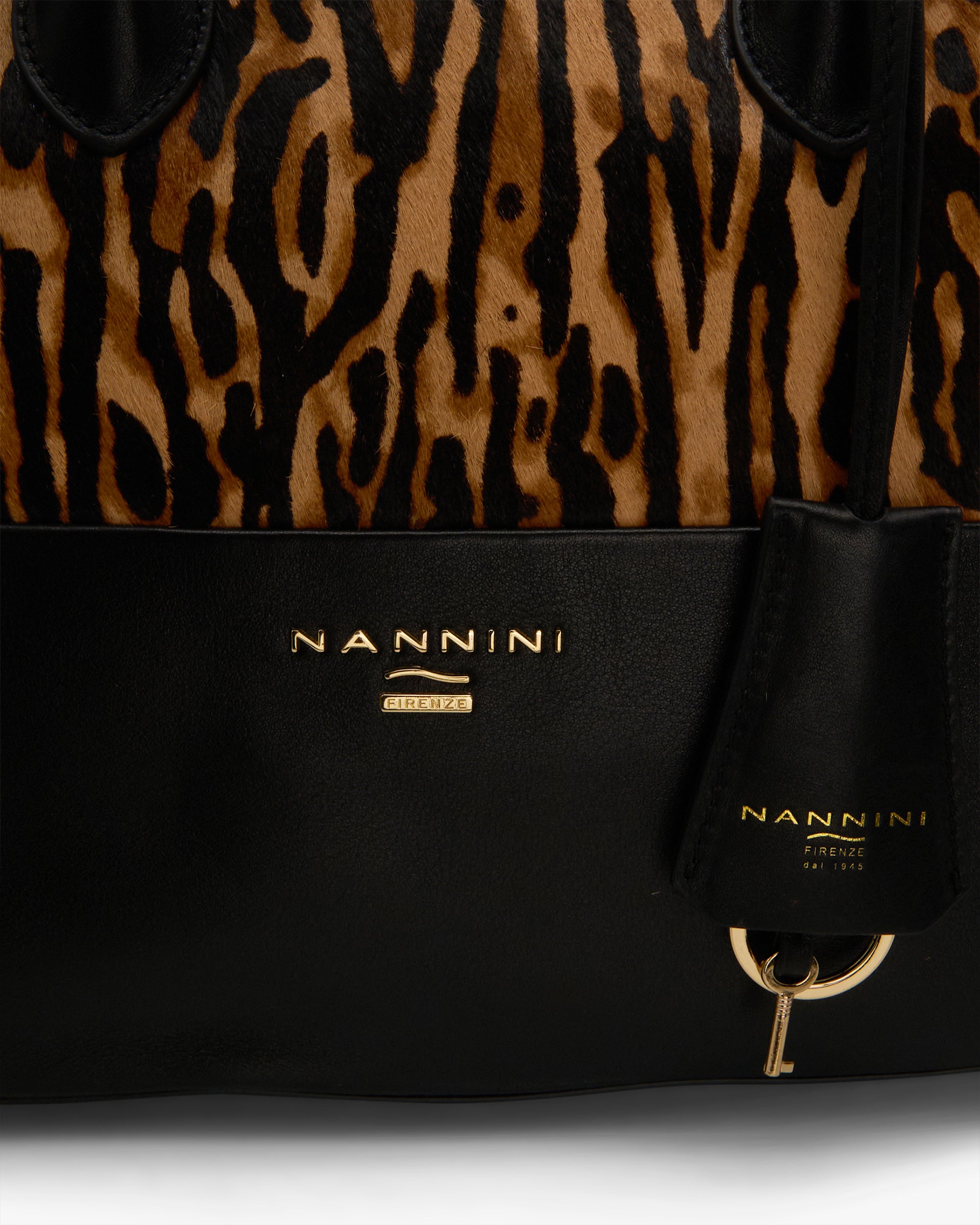 NANNINI Shopper Ecopelle Liscia Verde Acqua Grande Donna