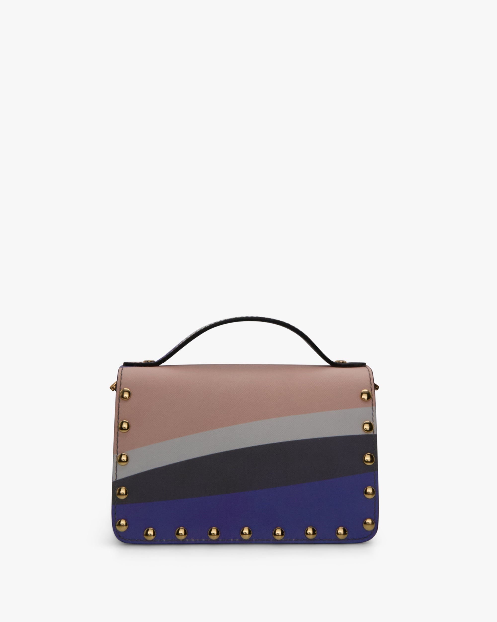 NANNINI borsa a mano pelle martellata beige chiaro