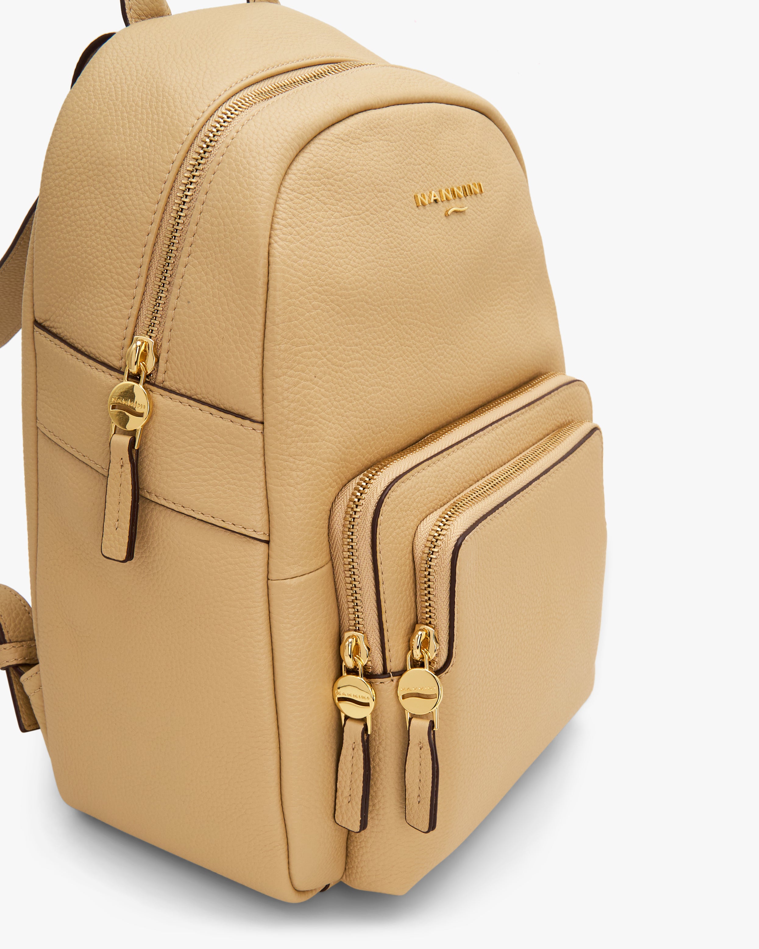 NANNINI zaino pelle martellata beige