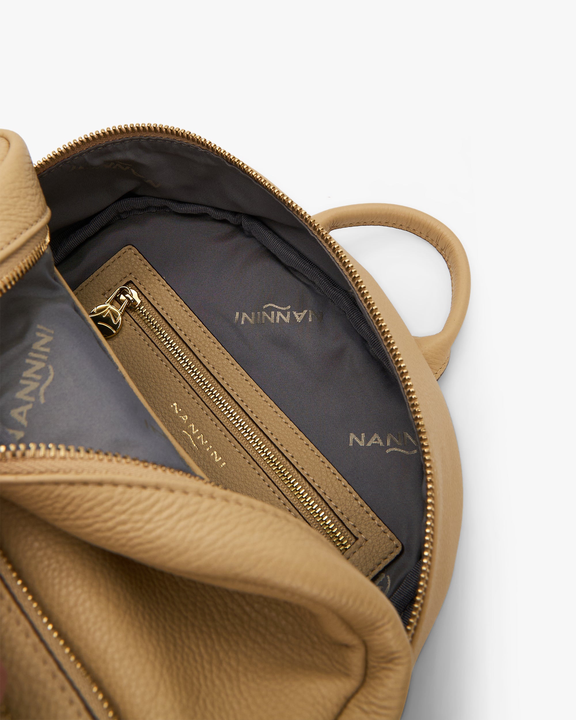 NANNINI zaino pelle martellata cuoio
