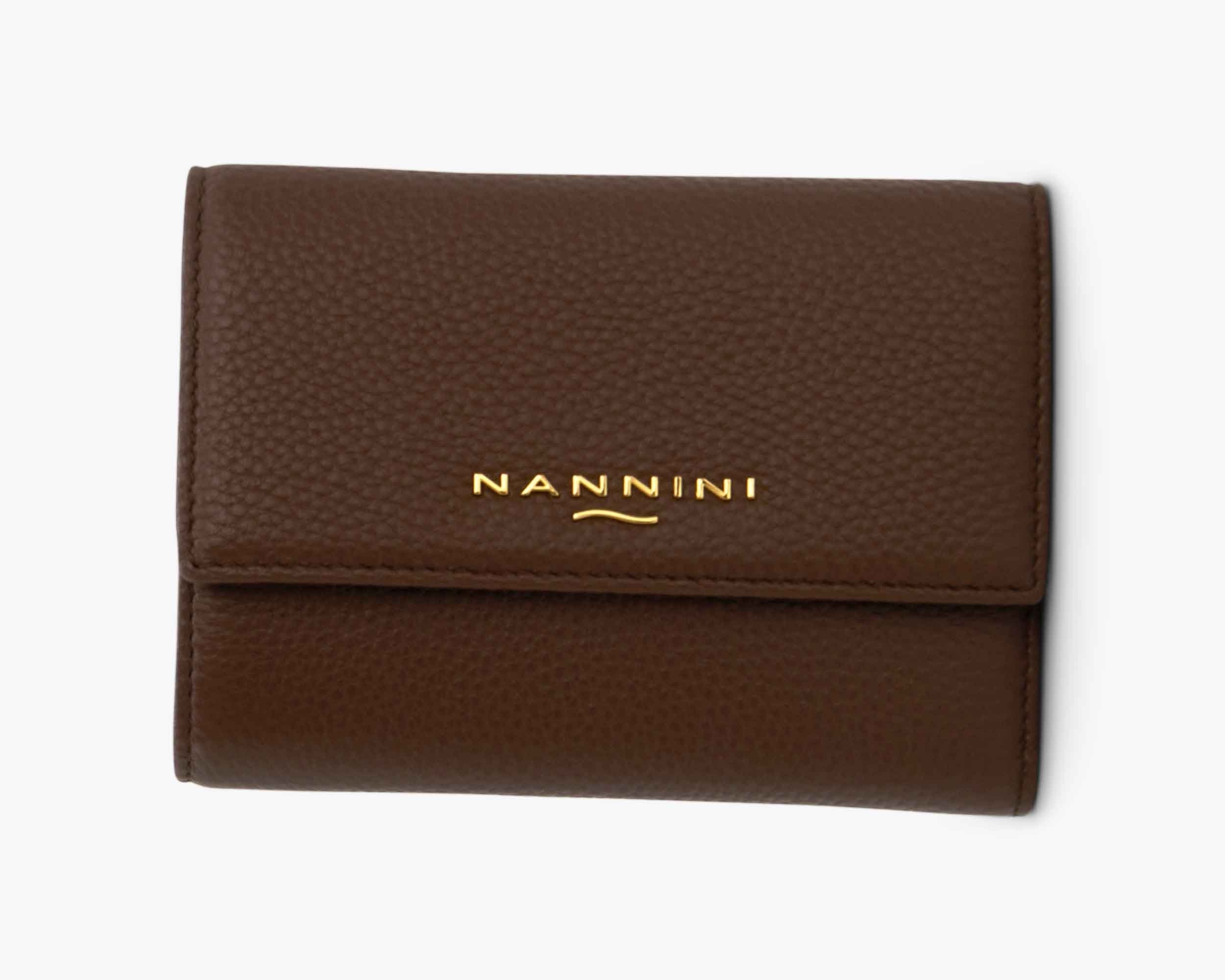 NANNINI tracolla pelle trapuntata nera zip piccola dorata