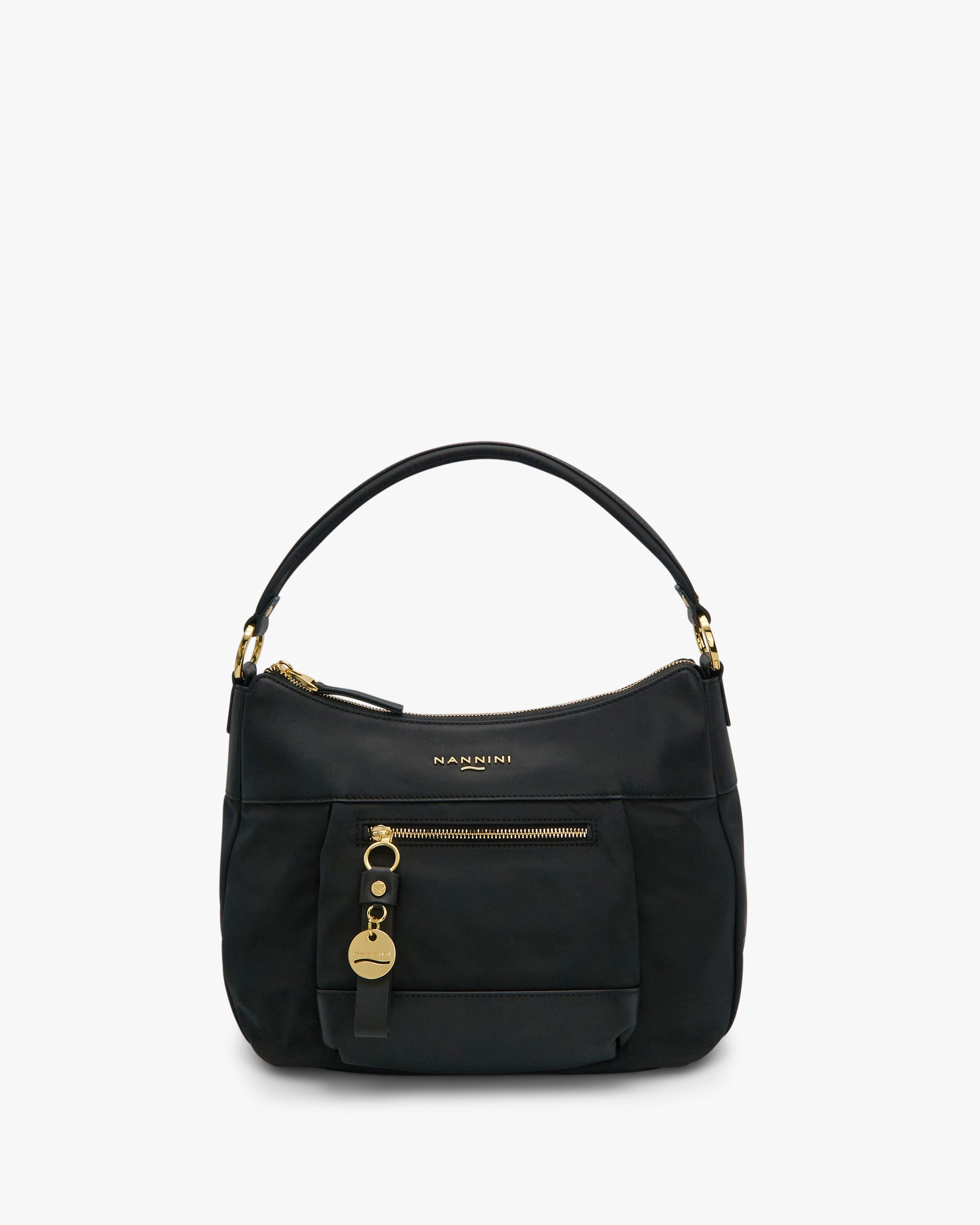 NANNINI borsa secchiello pelle martellata tracolla beige donna