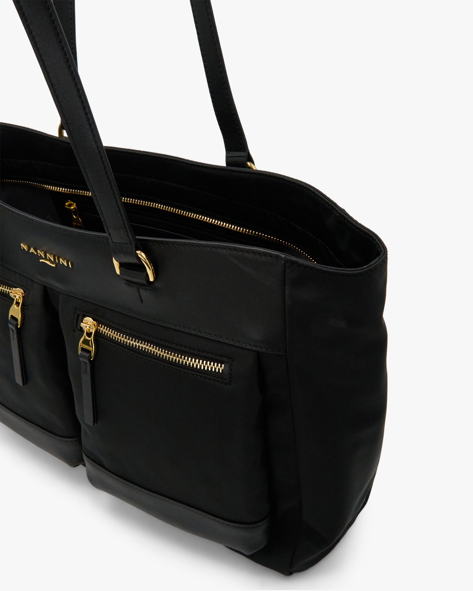 NANNINI tracolla piccola pelle martellata verde trapuntata catena