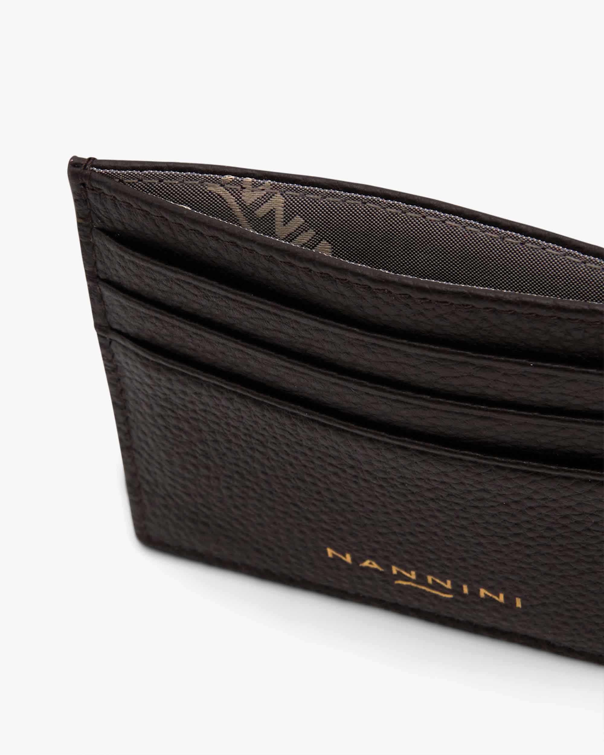 NANNINI Borsa a mano pelle trapuntata marrone chiusura girevole