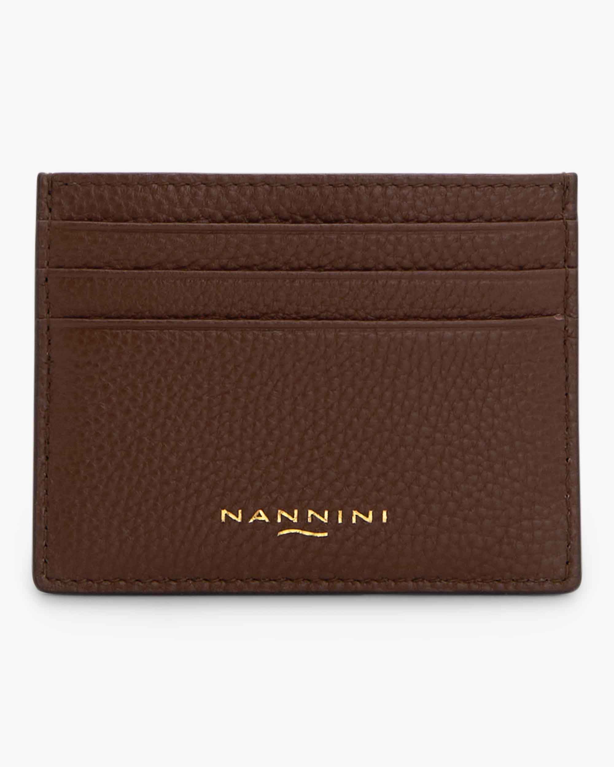 NANNINI bauletto pelle goffrata marrone doppio manico tracolla