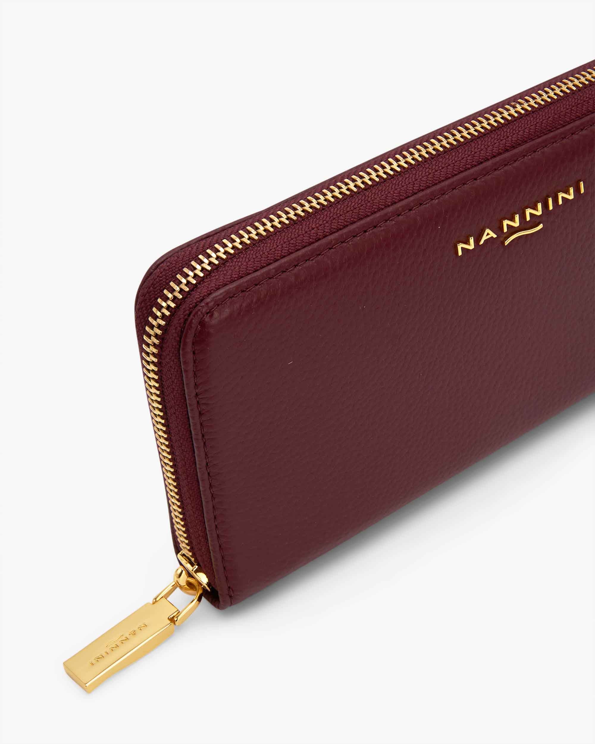 NANNINI borsa spalla donna pelle martellata nera borchie