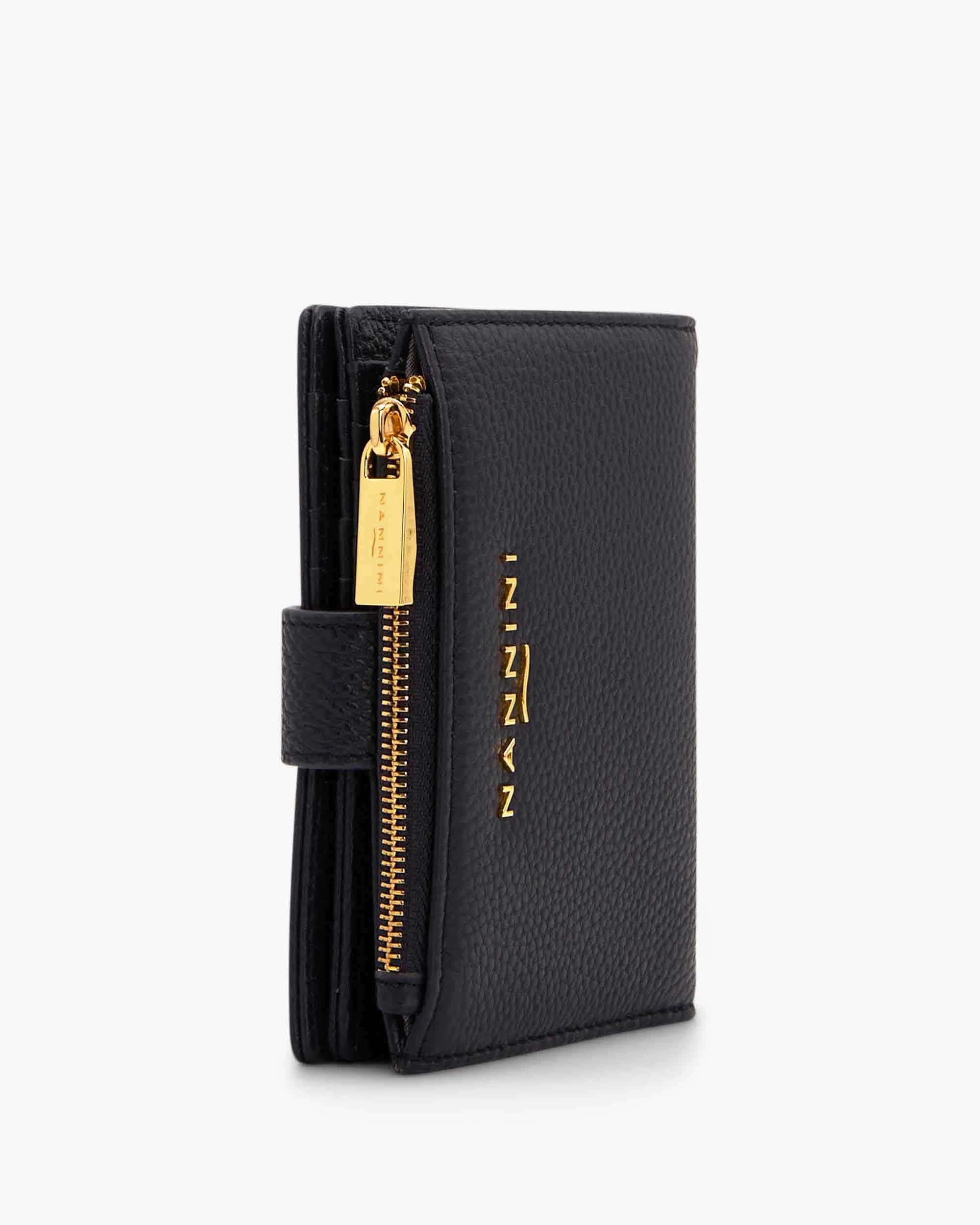 NANNINI tracolla trapuntata pelle nera con catena oro