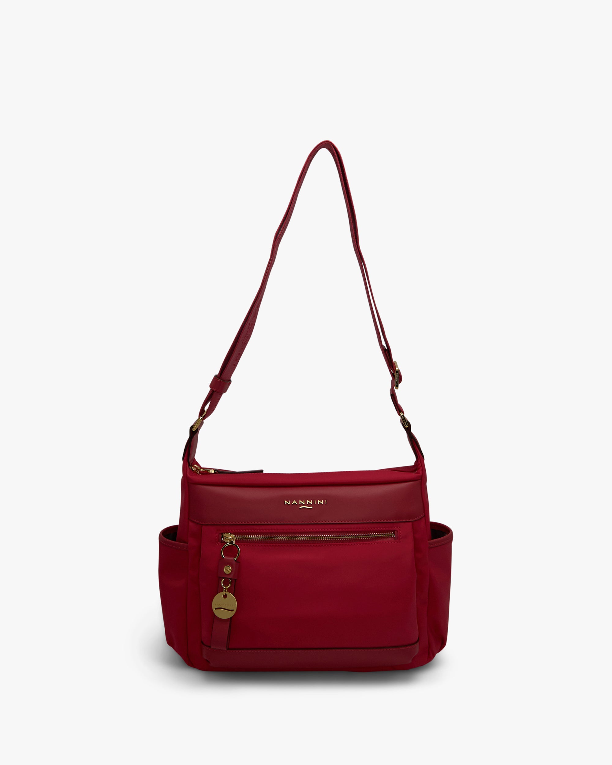 NANNINI shopping bag canvas rigida cuoio borsa donna