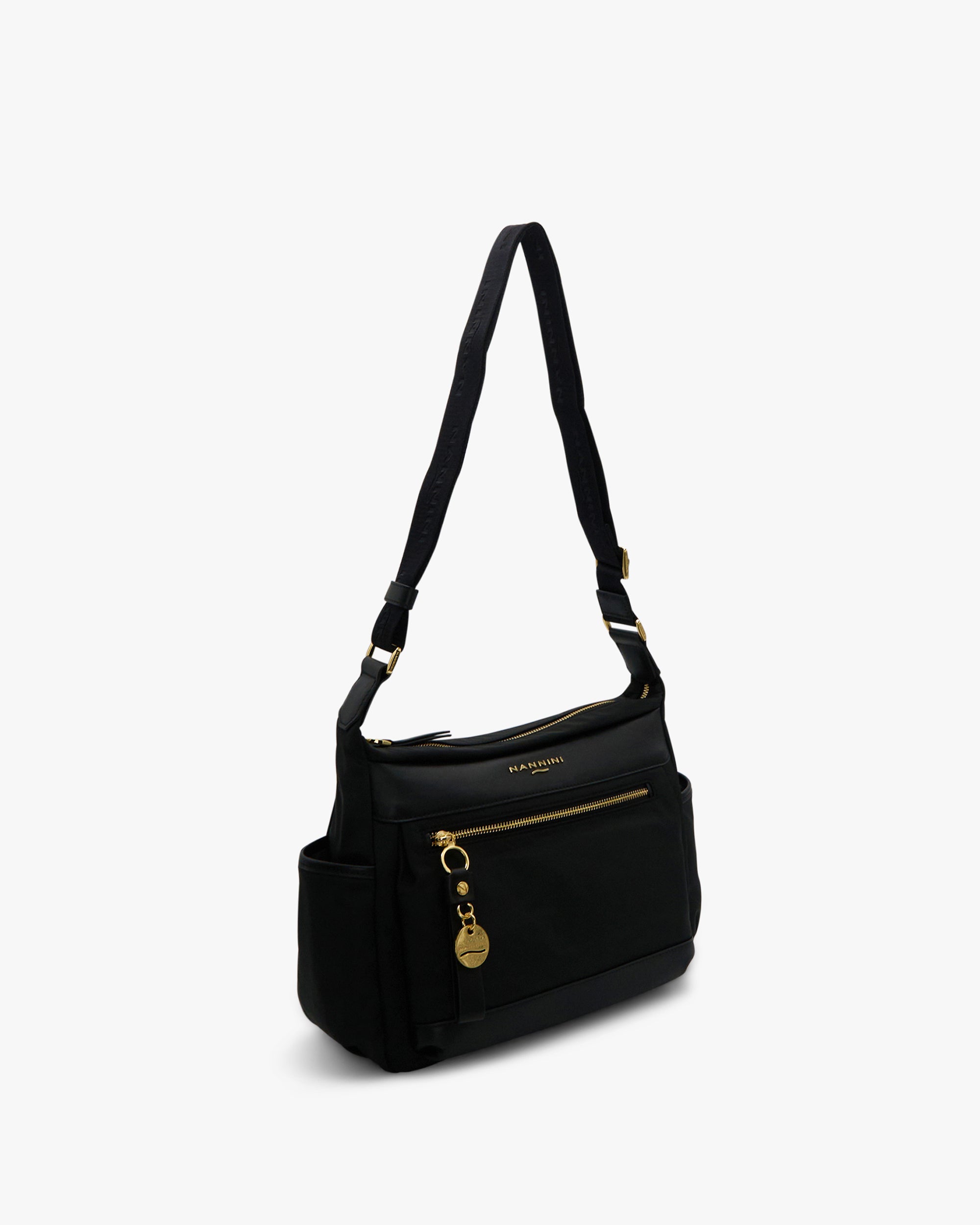 NANNINI borsa secchiello spalla pelle marrone intrecciata regolabile